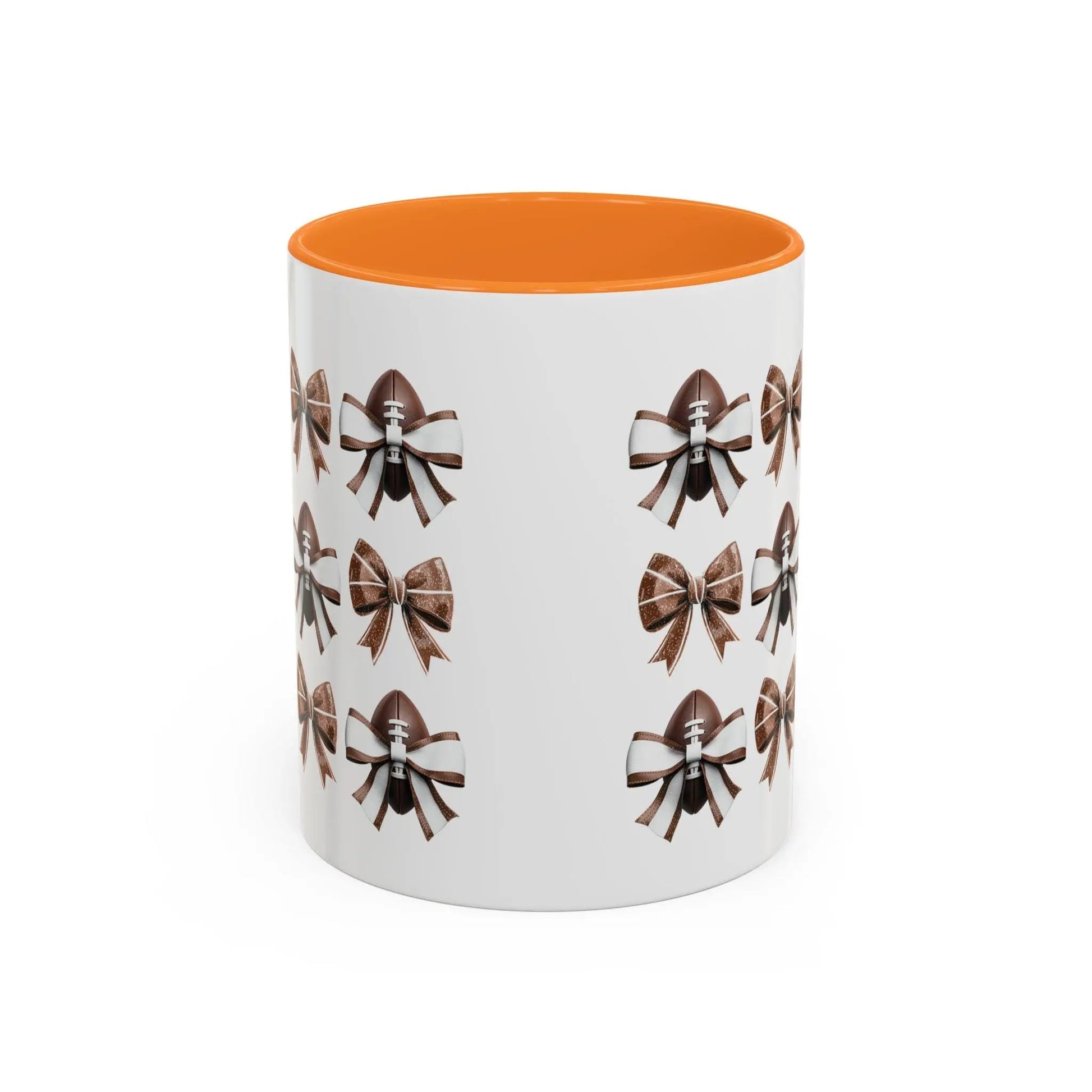 Football Bow Mugs | Elegant Coffee Cup, Gift for Her, Home Decor, Birthday Gifts | 11 oz & 15 oz Rainbow Chaos Art Studio