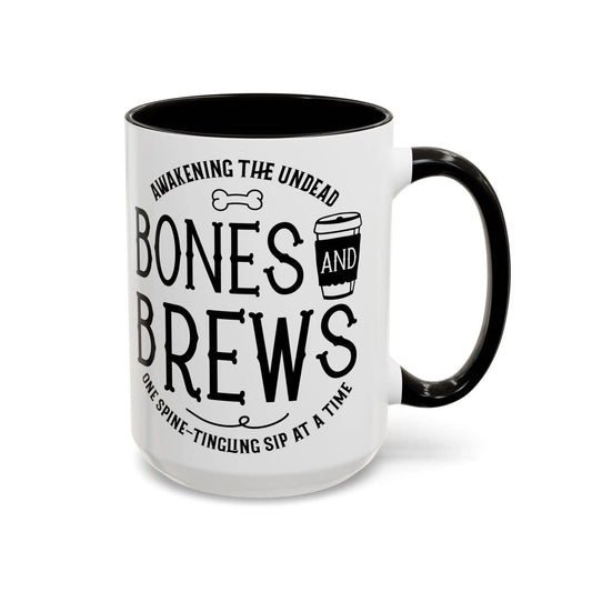 Halloween Coffee Mug: Bones and Brews Design, Colorful Ceramic Rainbow Chaos Art Studio