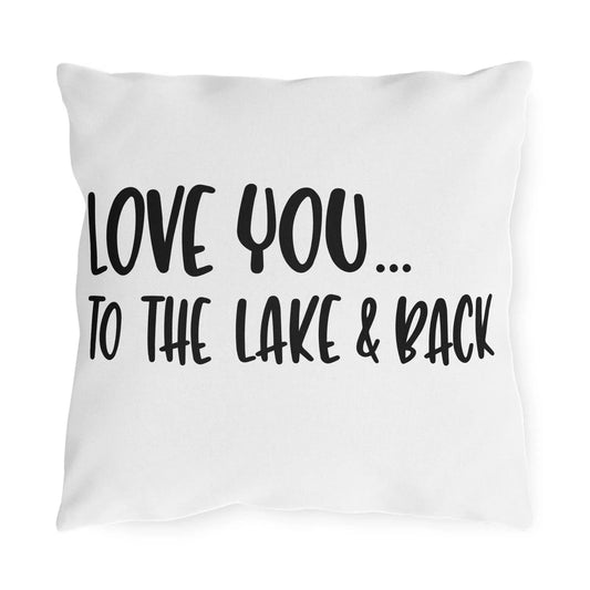 Lake Life Outdoor Pillow: Water & UV Resistant Patio Cushion Rainbow Chaos Art Studio