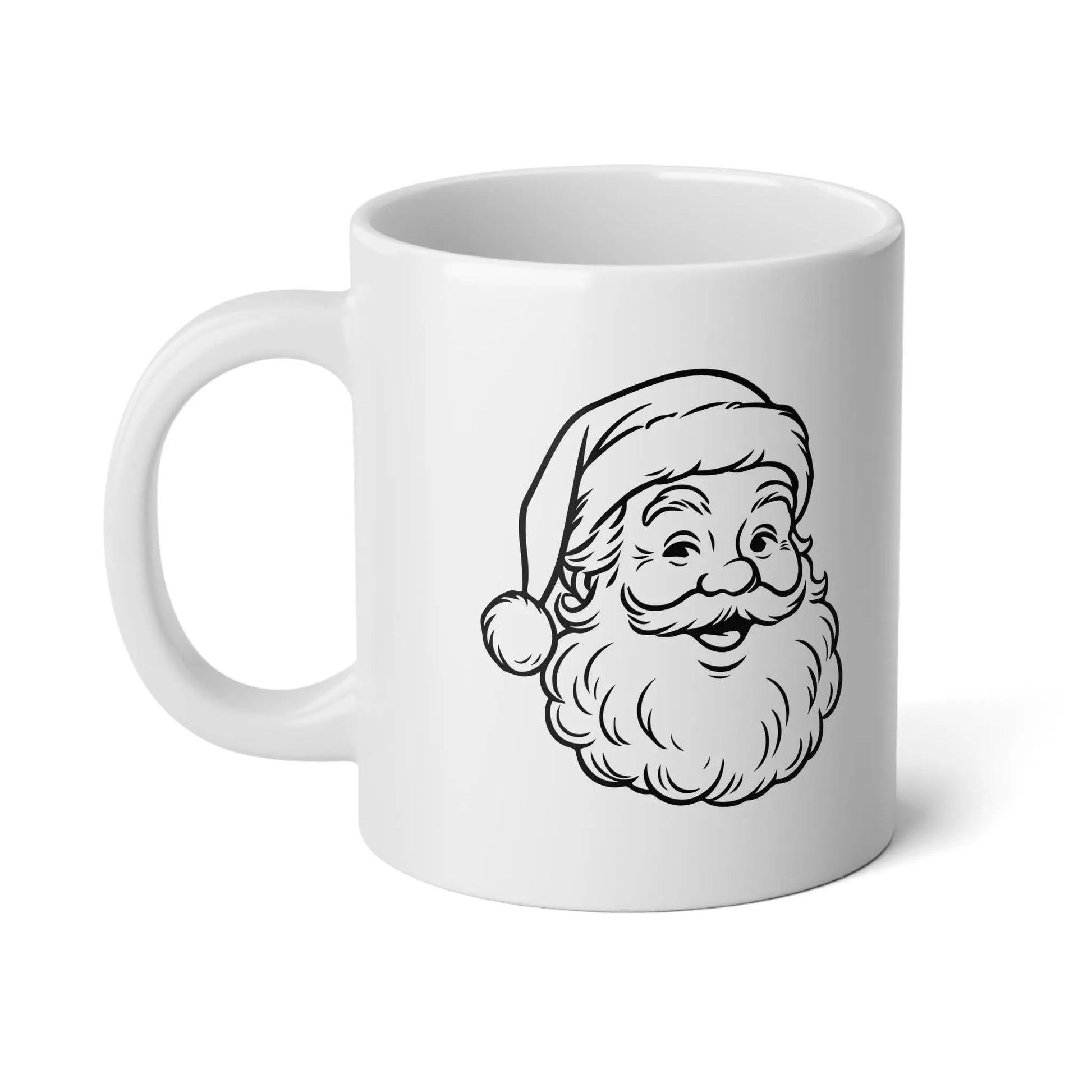 Cozy Christmas Jumbo Mug: Holiday Hot Chocolate, Funny Santa Design Rainbow Chaos Art Studio