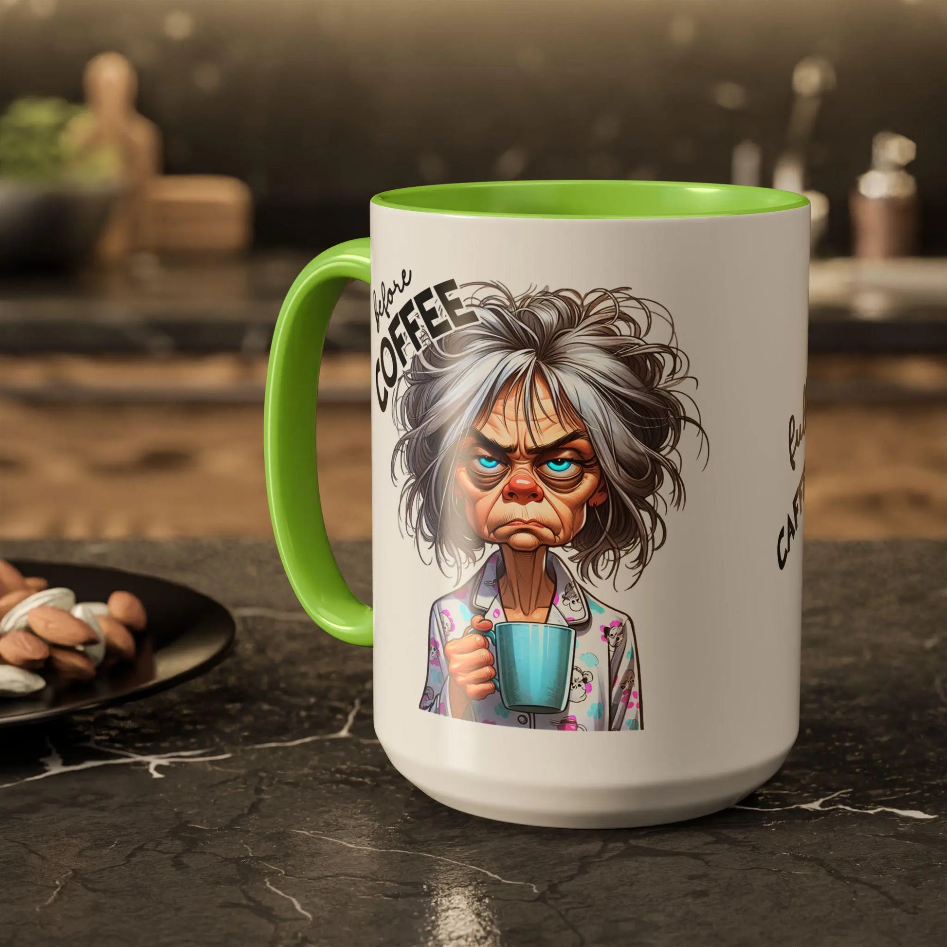 Fully Caffeinated Coffee Mug: Fun & Colorful Ceramic Cup Rainbow Chaos Art Studio