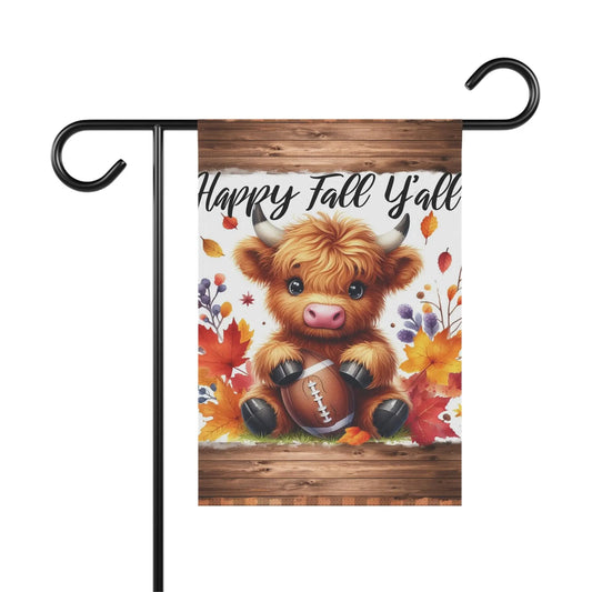 Fall Farmhouse Garden Banner, Cute Cow Decor, Autumn Yard Flag, Happy Fall Y'all, Seasonal Outdoor Decor, Harvest Welcome Sign Rainbow Chaos Art Studio