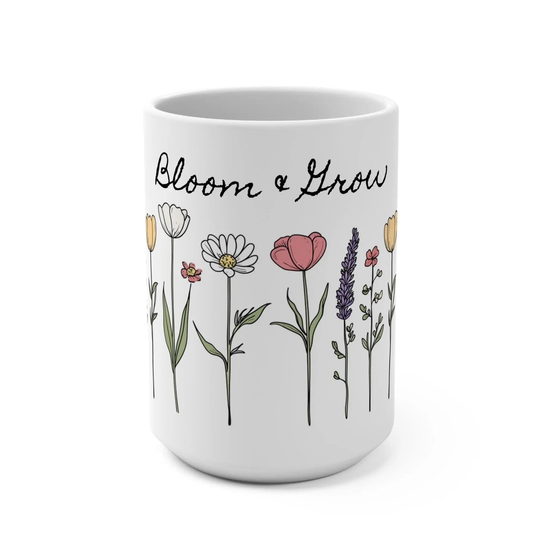 Floral Garden Mug, Coffee Cup, Flower Lover Gift, Home Decor, Botanical Drinkware, Mother's Day Present Rainbow Chaos Art Studio