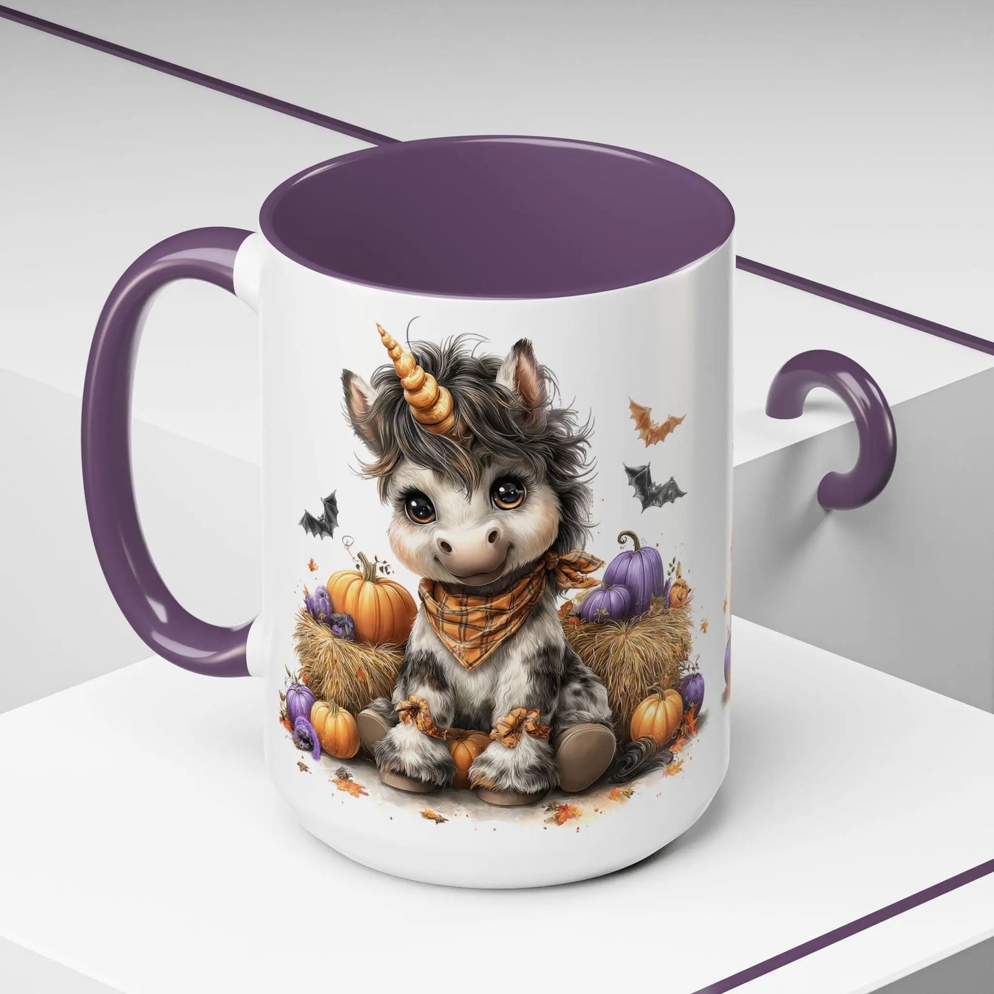 Adorable Unicorn Coffee Mug, Cute Halloween Mug, Pumpkin Decor, Gift for Kids, Unicorn Lover, Fall Celebration Mug Rainbow Chaos Art Studio