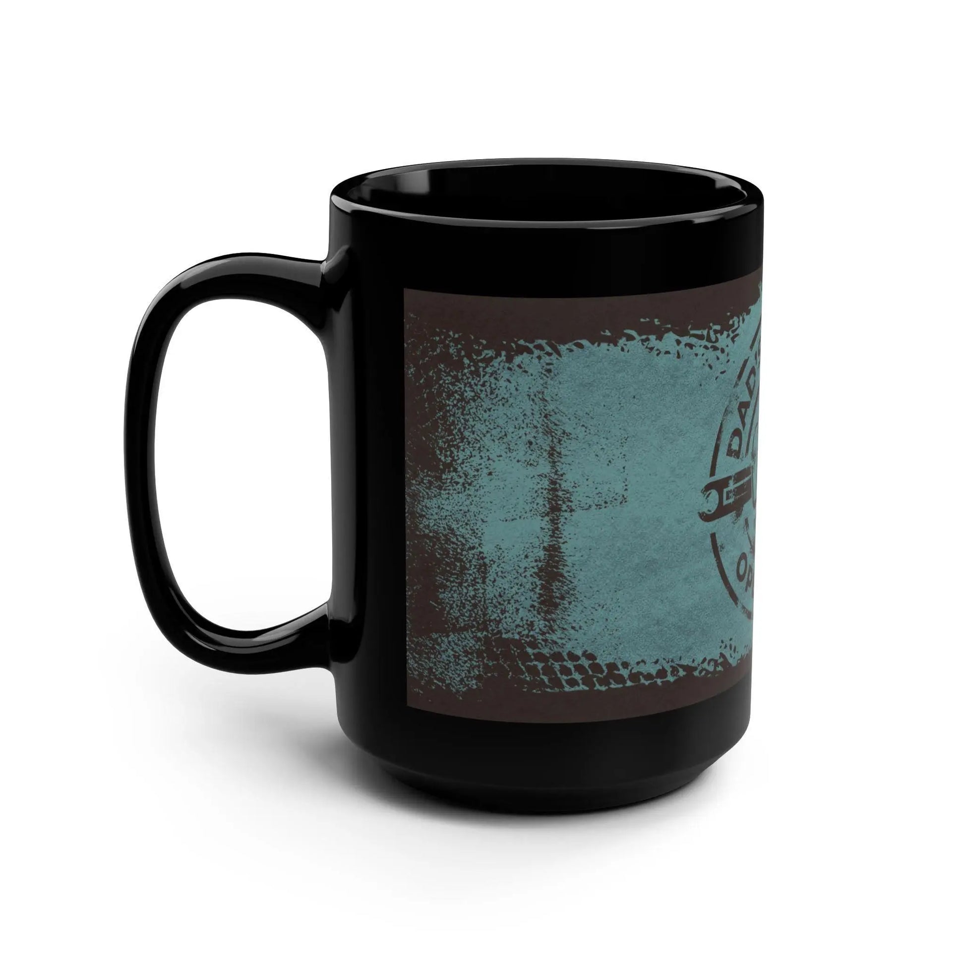 Dad's Garage Coffee Mug: 15oz Ceramic Cup for Car Lovers Rainbow Chaos Art Studio