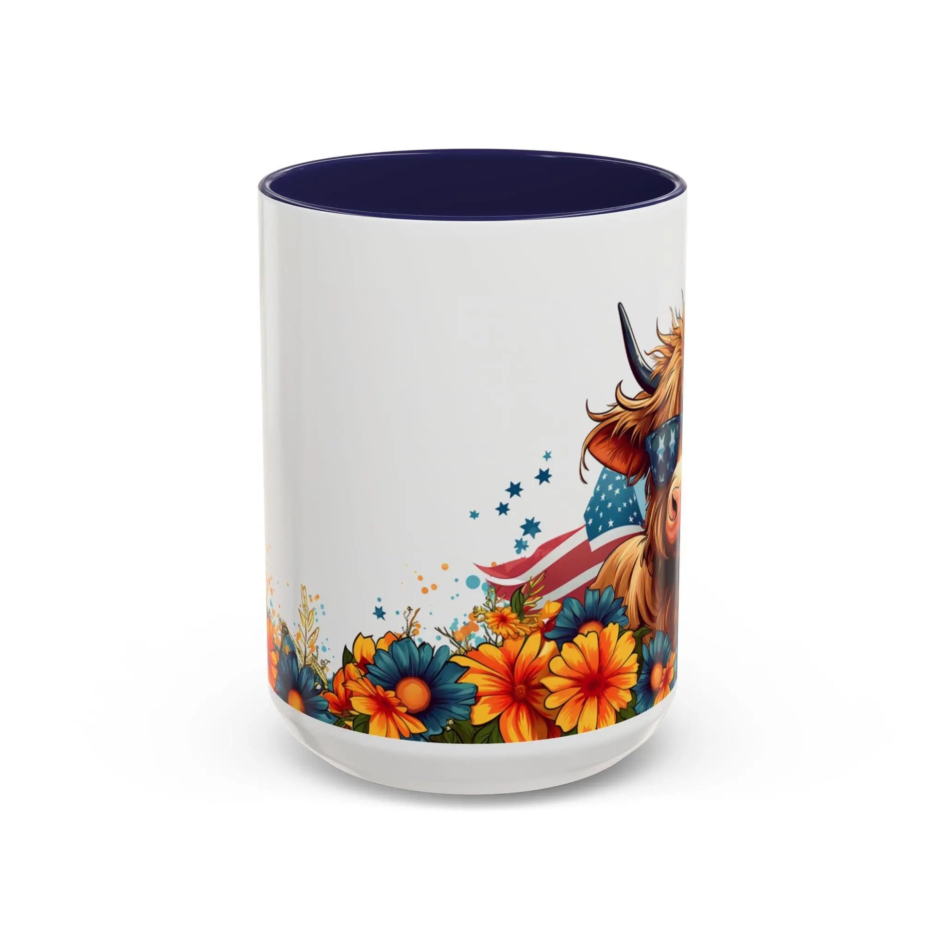 Boho Floral Highland Cow Coffee Mug: Unique Home Decor Rainbow Chaos Art Studio