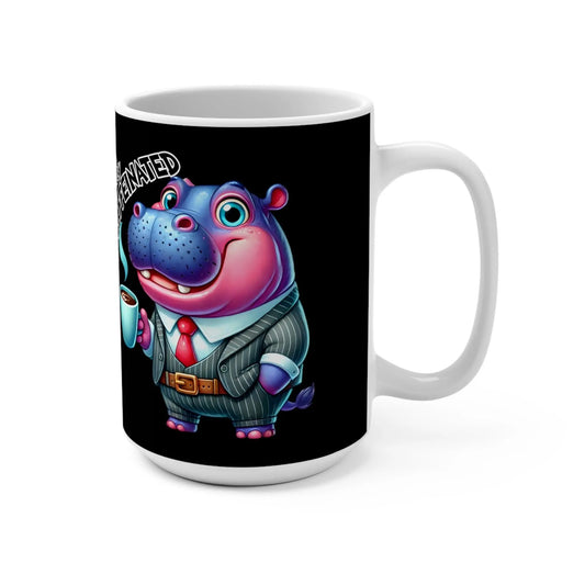 Caffeinated Hippo Mug - Fun Coffee Cup, Cute Animal Gift, Office Coffee Mug, Unique Birthday Present, Quirky Home Decor Rainbow Chaos Art Studio