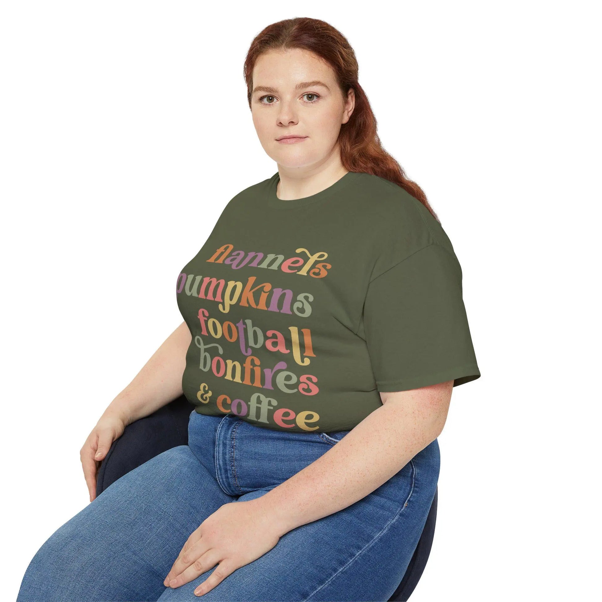 Fall Vibes Graphic Tee: Pumpkins, Football, Bonfires Rainbow Chaos Art Studio