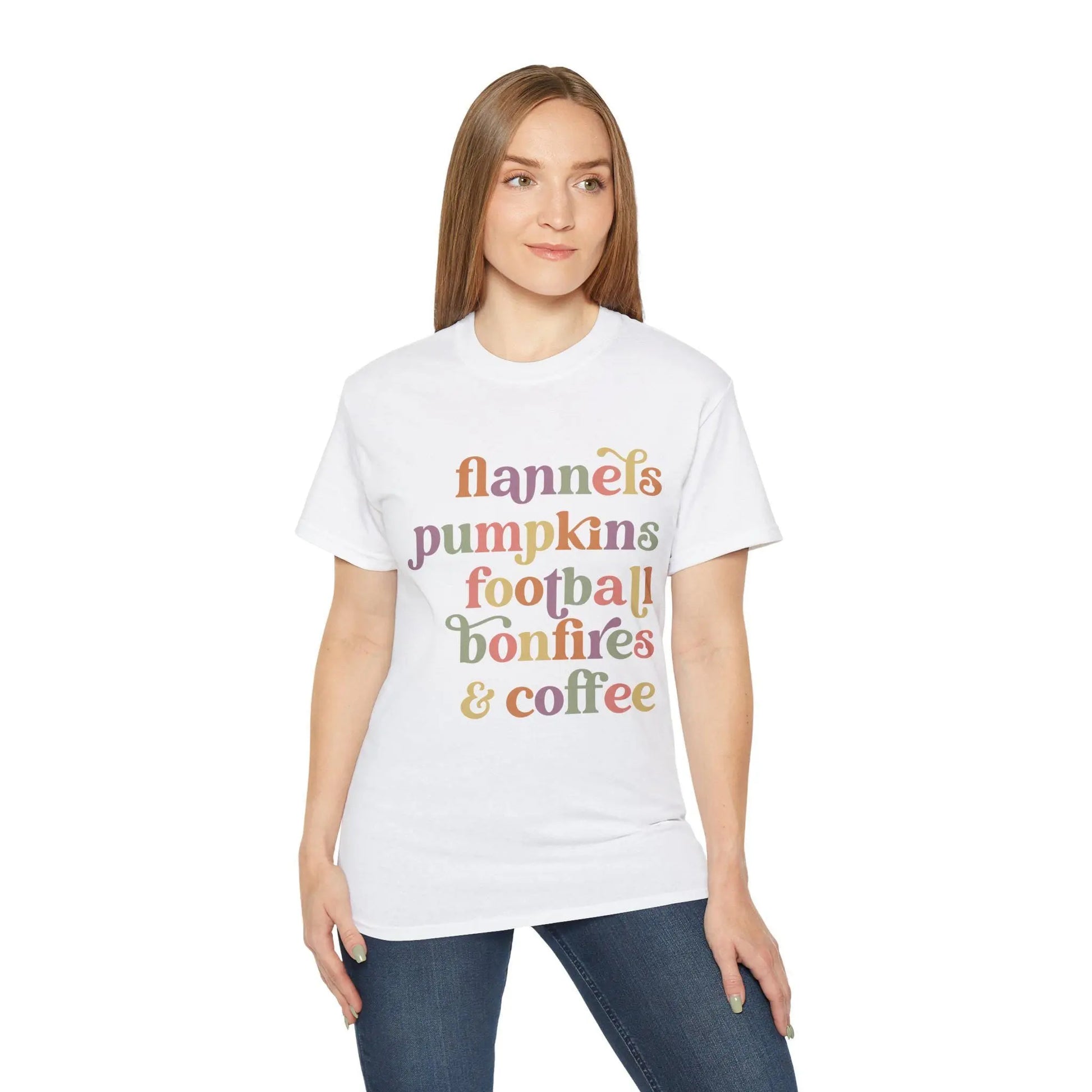 Fall Vibes Graphic Tee: Pumpkins, Football, Bonfires Rainbow Chaos Art Studio