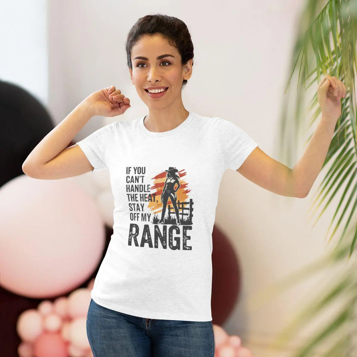 Women's Range Tee, Casual Shirt, Cowgirl Gift, Summer Outfit, Western Style Tee Rainbow Chaos Art Studio