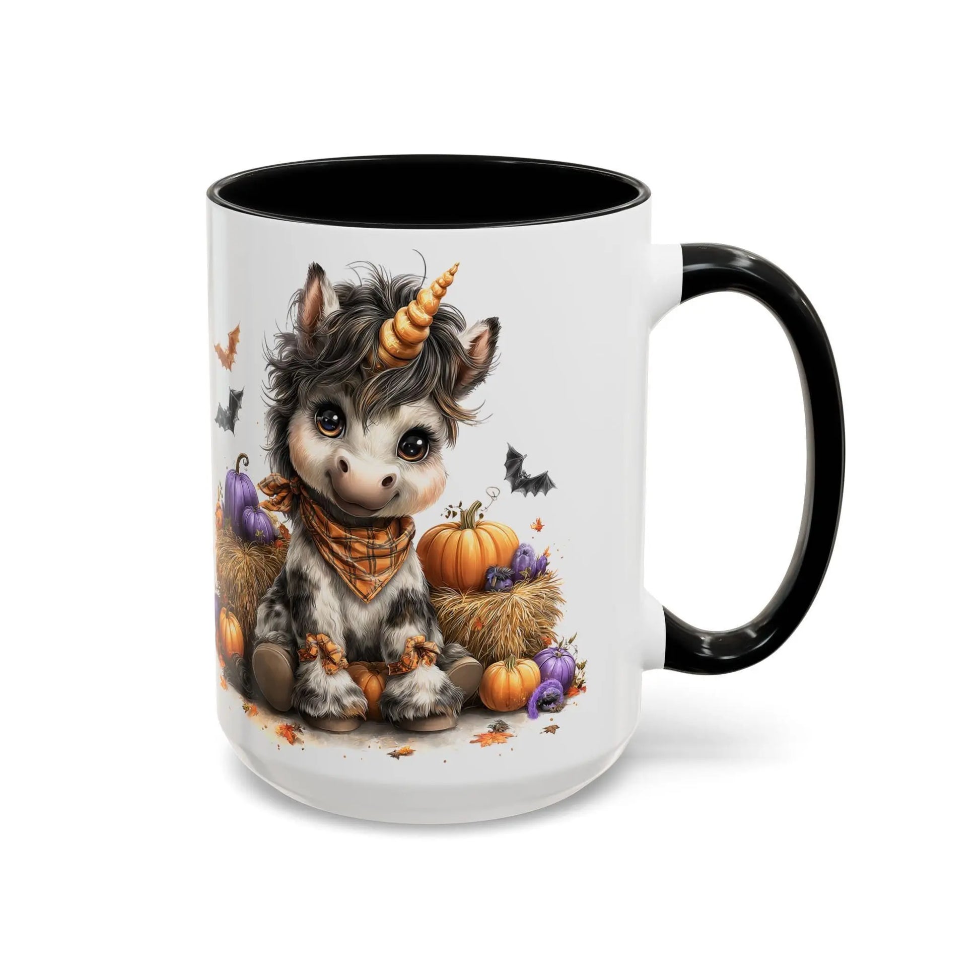 Adorable Unicorn Coffee Mug, Cute Halloween Mug, Pumpkin Decor, Gift for Kids, Unicorn Lover, Fall Celebration Mug Rainbow Chaos Art Studio