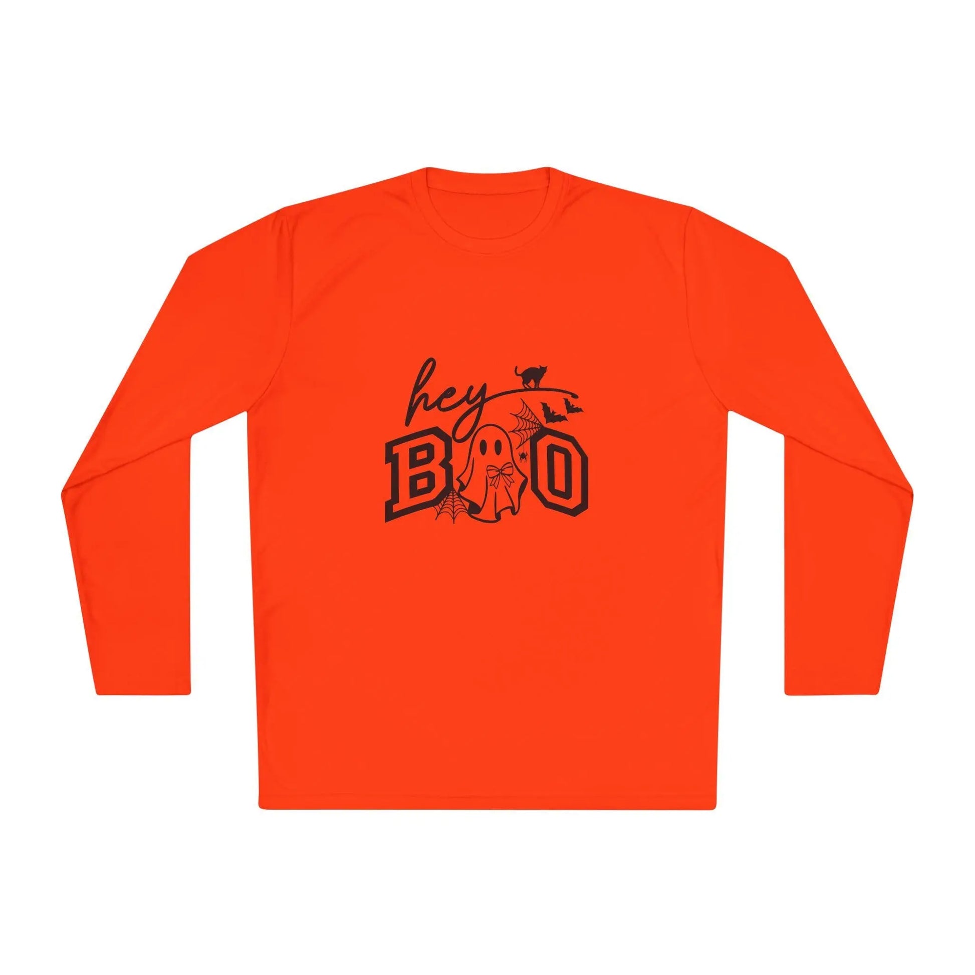 Halloween Ghost Long Sleeve Tee: Spooky Season Polyester Shirt Rainbow Chaos Art Studio
