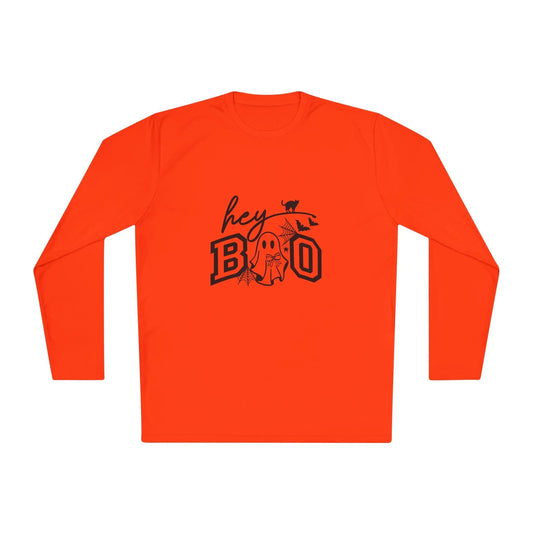 Halloween Ghost Long Sleeve Tee: Spooky Season Polyester Shirt Rainbow Chaos Art Studio