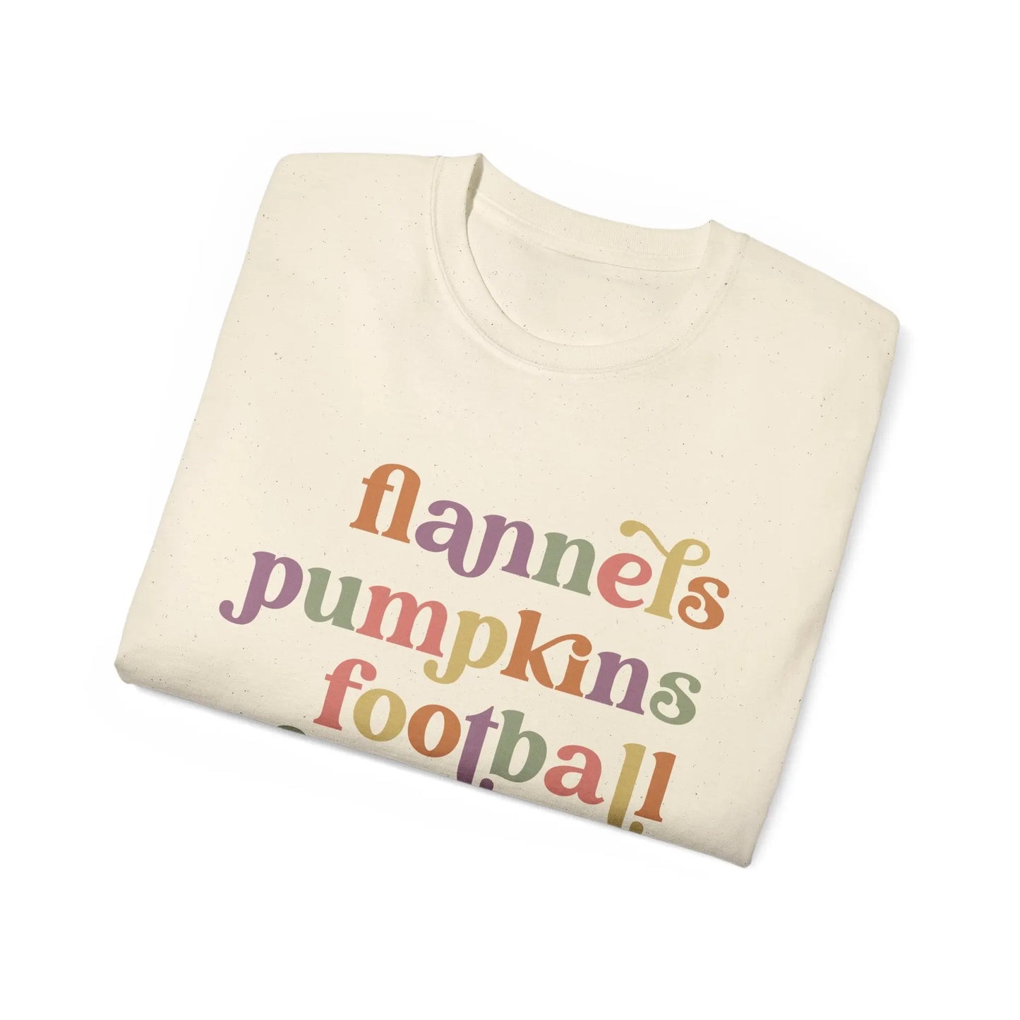 Fall Vibes Unisex Tee, Flannels Pumpkins Football Bonfires Coffee Graphic T-Shirt, Perfect for Autumn Gatherings, Cozy Apparel, Gift [...] Printify
