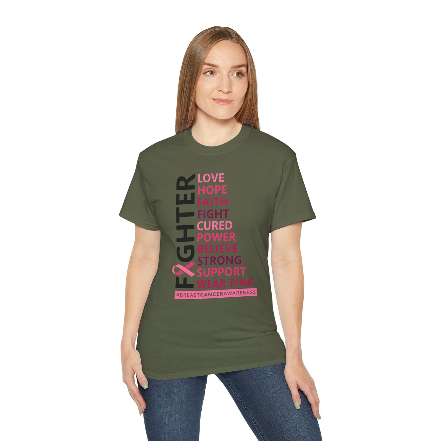 Breast Cancer Awareness Tee, Unisex Cotton T-Shirt for Supporters, Gift for Fighters and Survivors, Wear Pink for a Cause, [...]