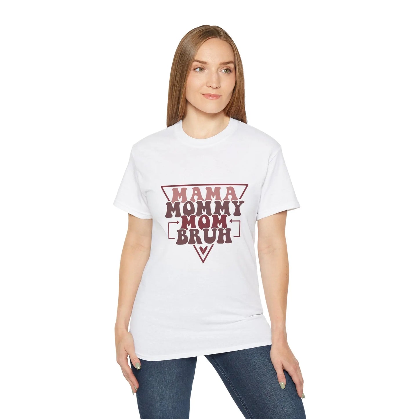 Mama Mommy Mom Bruh Unisex Ultra Cotton Tee, Funny Family Shirt, Gift for Moms, Mother's Day Gift, Perfect for Moms - Rainbow Chaos Art Studio