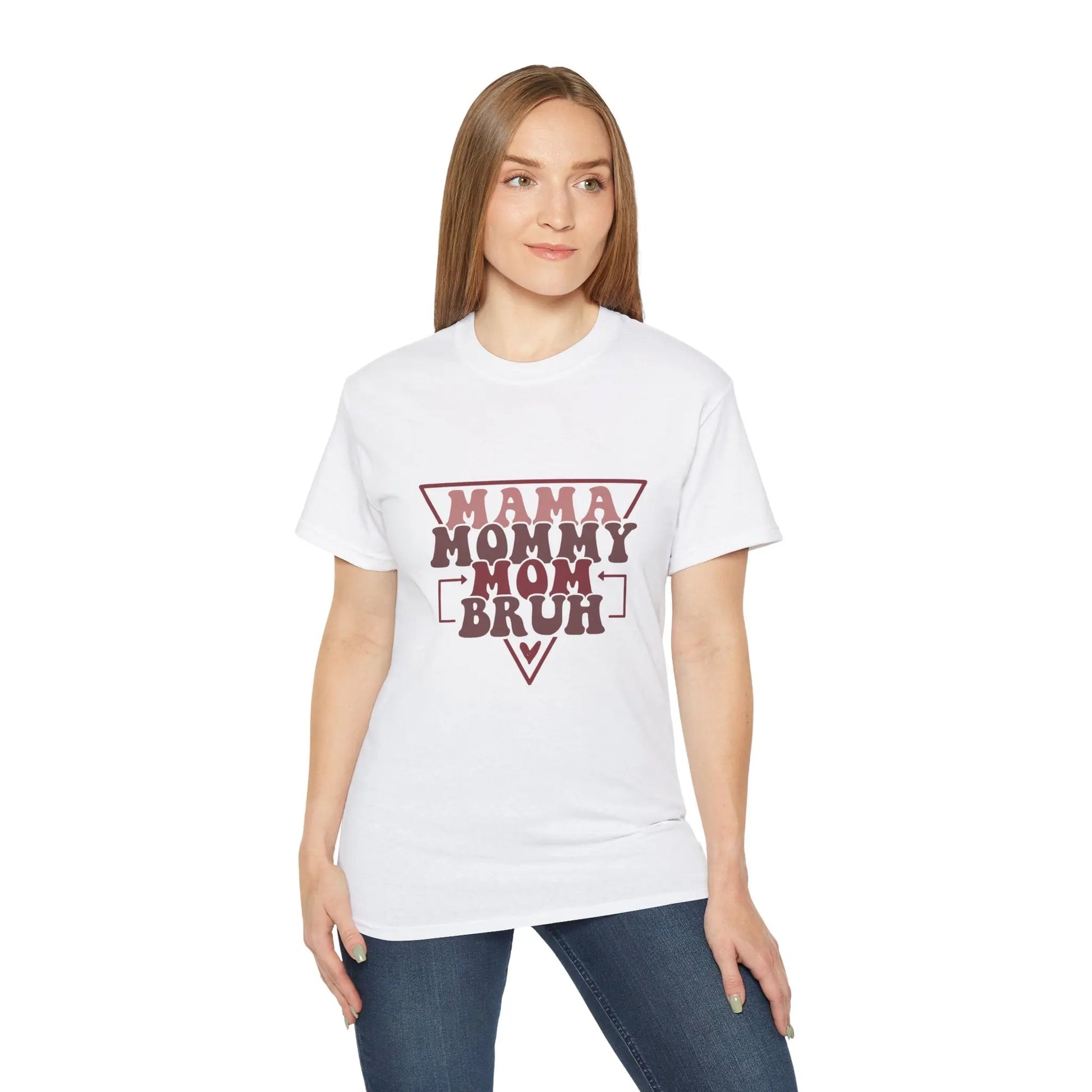 Mama Mommy Mom Bruh Unisex Ultra Cotton Tee, Funny Family Shirt, Gift for Moms, Mother's Day Gift, Perfect for Moms - Rainbow Chaos Art Studio