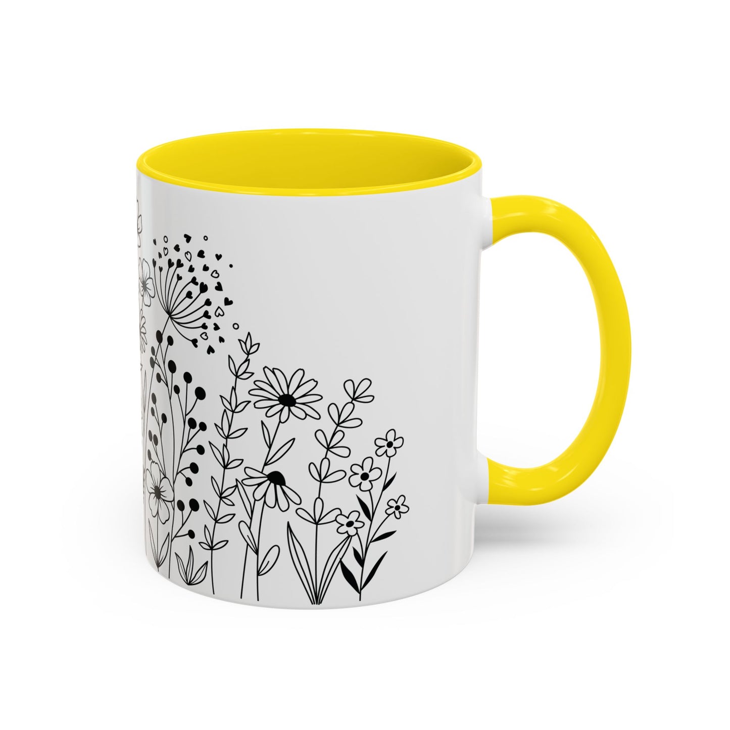 Floral Accent Coffee Mug - Perfect for Tea Lovers, Gift for Her, Home Decor, Mother's Day, Gardening Enthusiasts