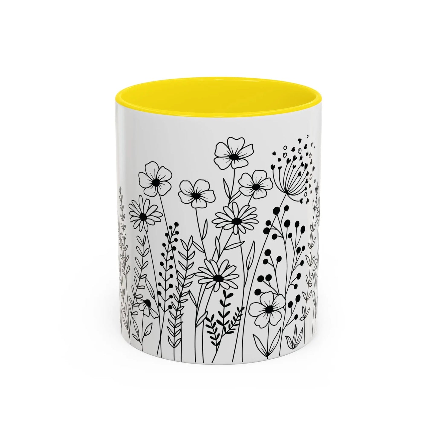 Floral Accent Coffee Mug - Perfect for Tea Lovers, Gift for Her, Home Decor, Mother's Day, Gardening Enthusiasts Printify