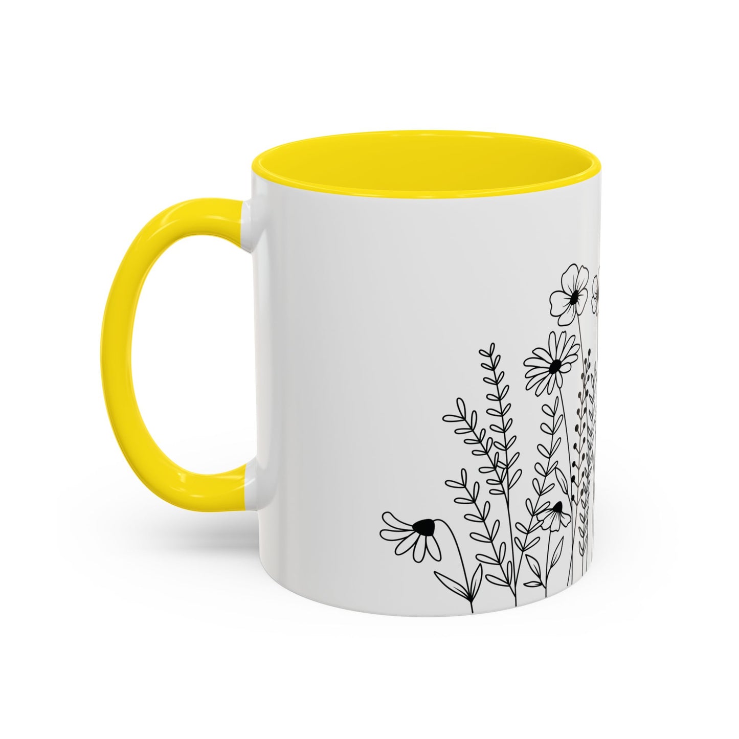 Floral Accent Coffee Mug - Perfect for Tea Lovers, Gift for Her, Home Decor, Mother's Day, Gardening Enthusiasts