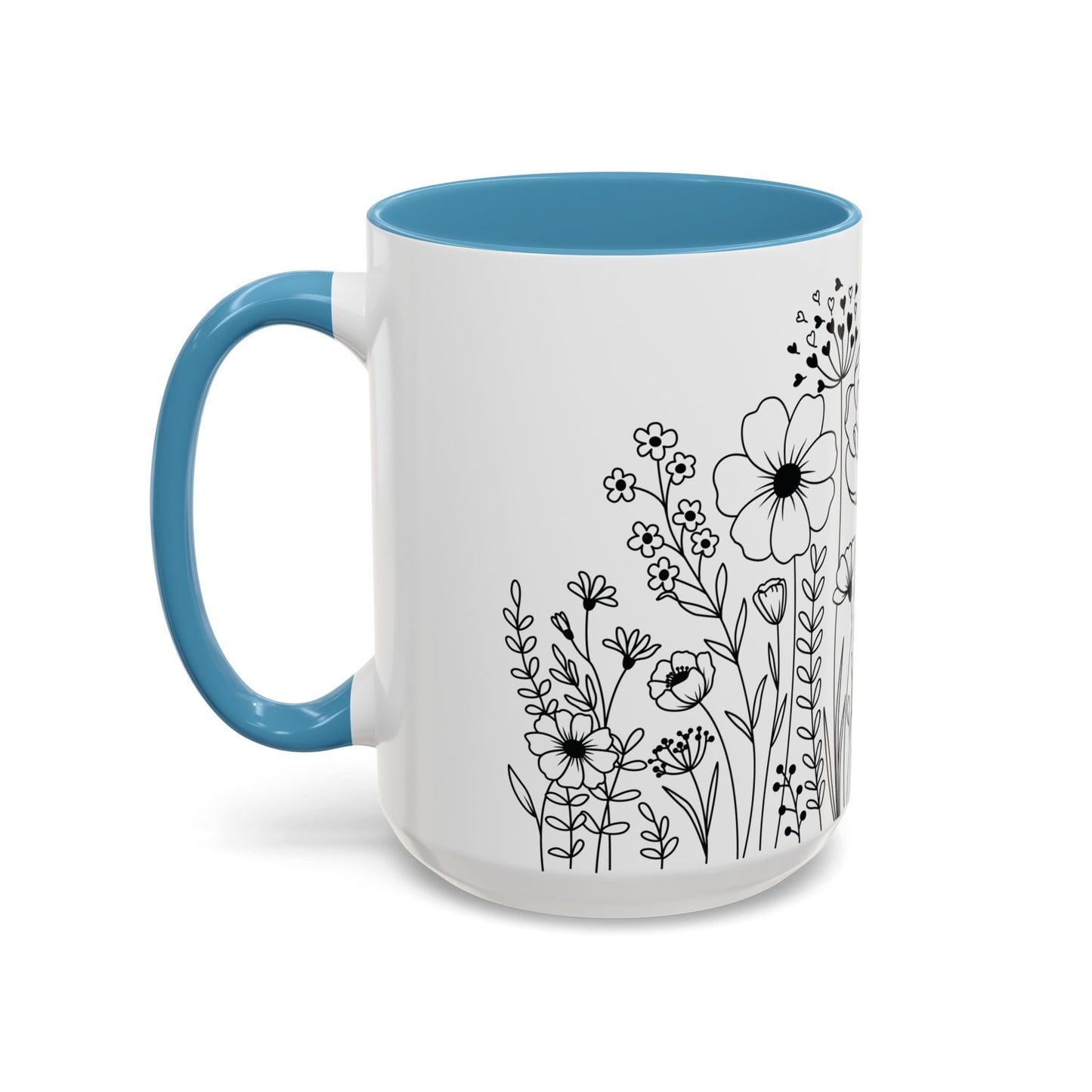 Floral Accent Coffee Mug - Botanical Drinkware, Gift for Plant Lovers, Garden Decor, Spring Birthday, Eco-friendly Mug