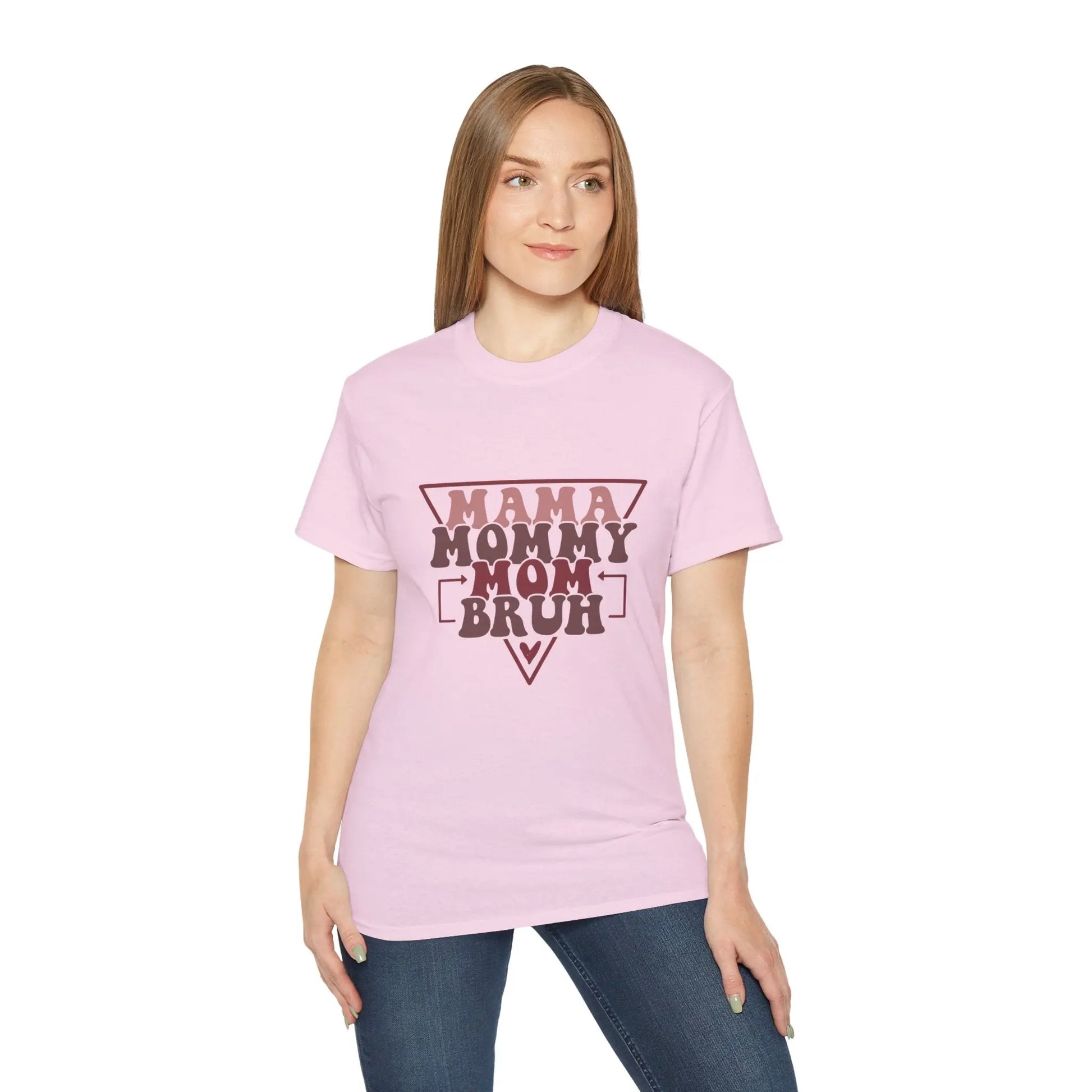 Mama Mommy Mom Bruh Unisex Ultra Cotton Tee, Funny Family Shirt, Gift for Moms, Mother's Day Gift, Perfect for Moms - Rainbow Chaos Art Studio