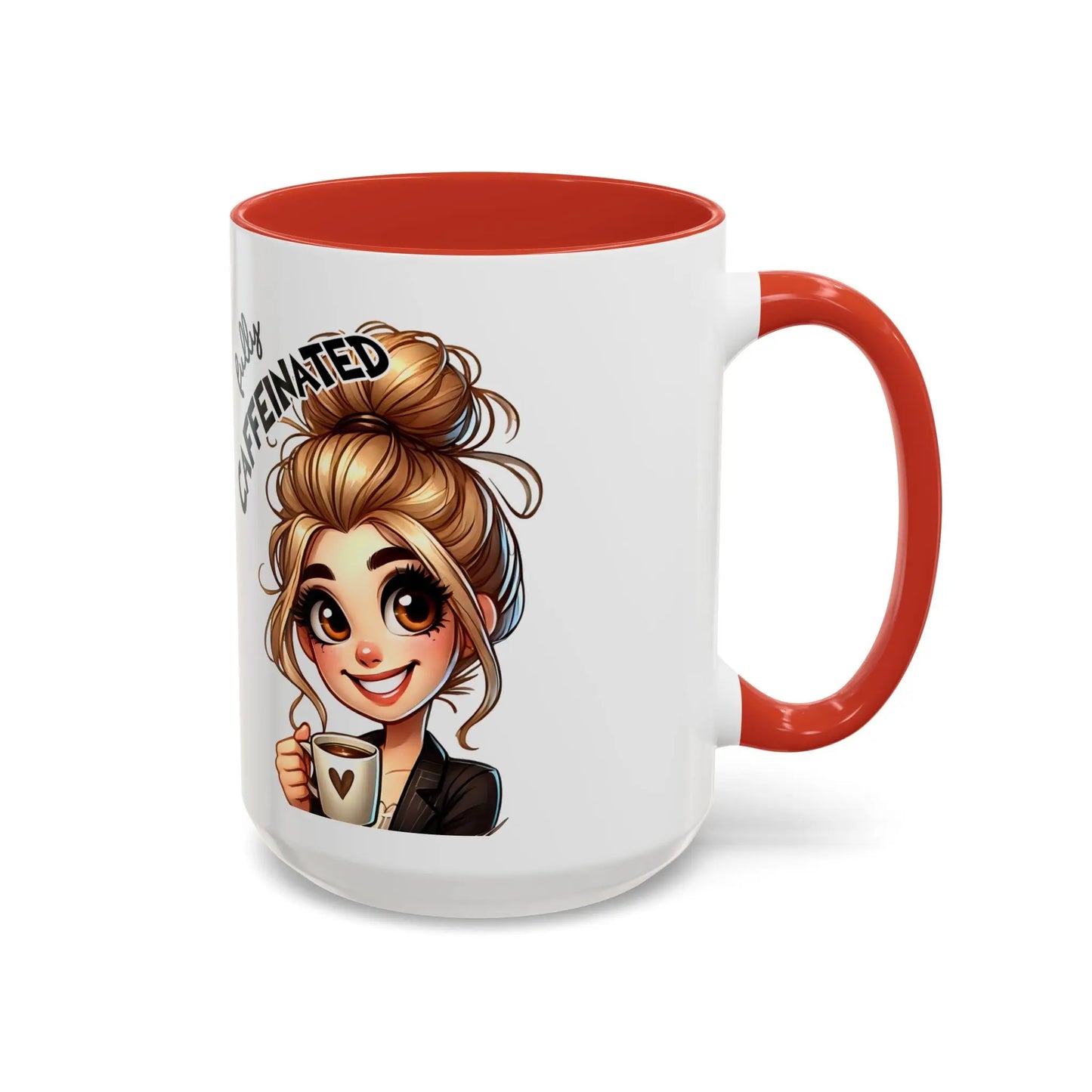Funny Coffee Mug - Cute Caffeinated Cartoon, Drinkware Printify