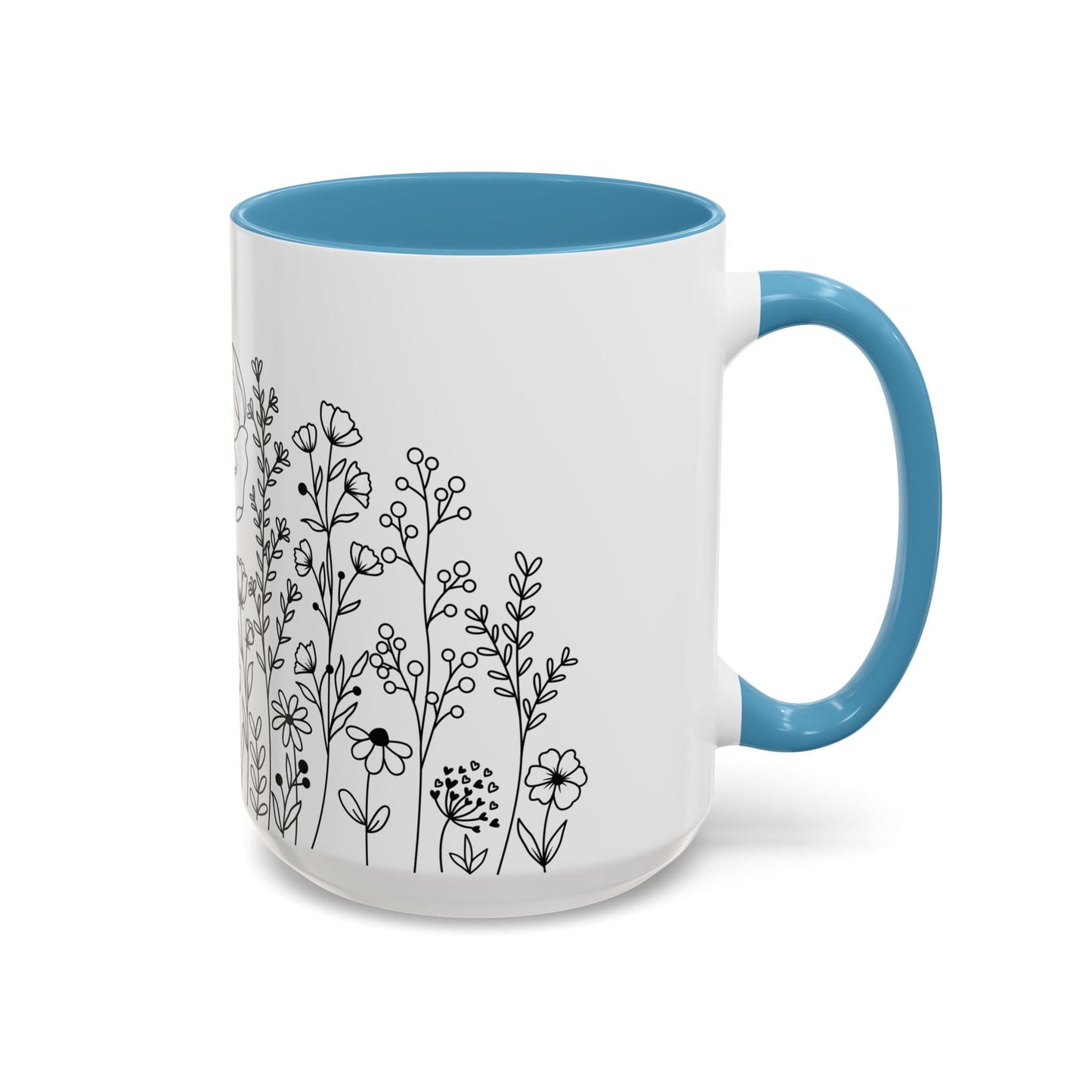 Floral Accent Coffee Mug - Botanical Drinkware, Gift for Plant Lovers, Garden Decor, Spring Birthday, Eco-friendly Mug
