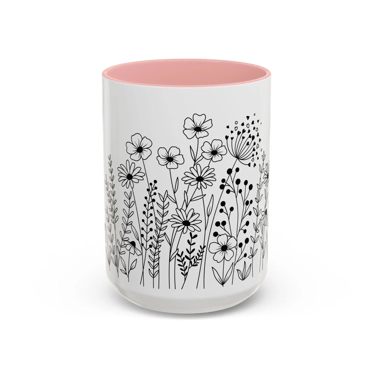 Floral Accent Coffee Mug - Perfect for Tea Lovers, Gift for Her, Home Decor, Mother's Day, Gardening Enthusiasts Printify