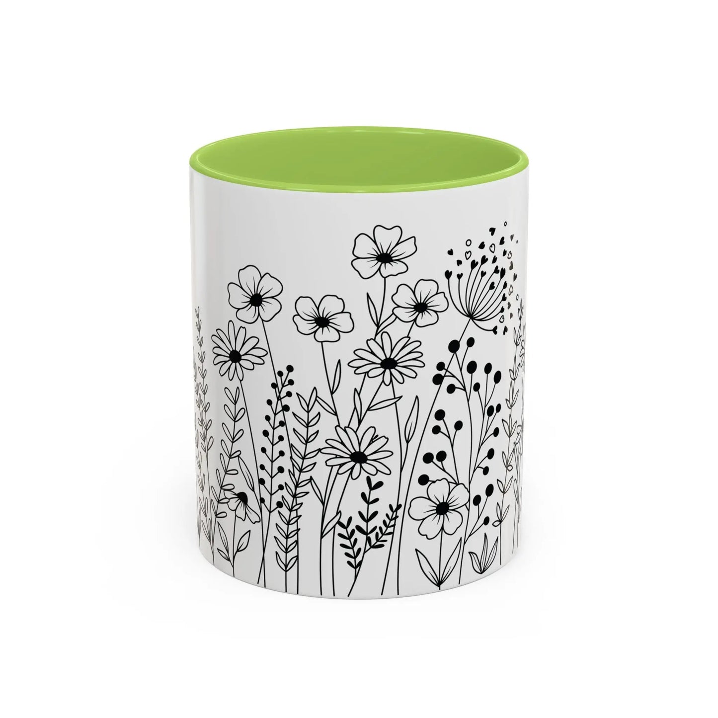 Floral Accent Coffee Mug - Perfect for Tea Lovers, Gift for Her, Home Decor, Mother's Day, Gardening Enthusiasts Printify