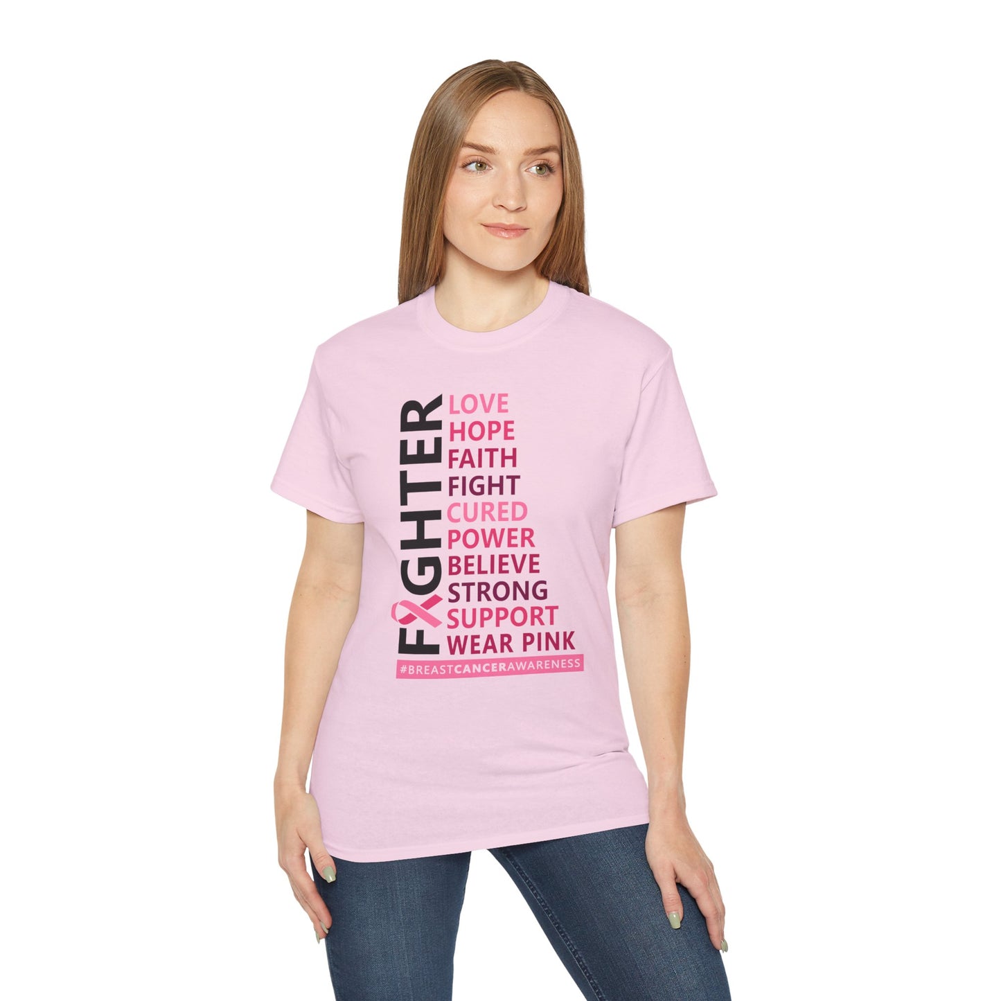 Breast Cancer Awareness Tee, Unisex Cotton T-Shirt for Supporters, Gift for Fighters and Survivors, Wear Pink for a Cause, [...]