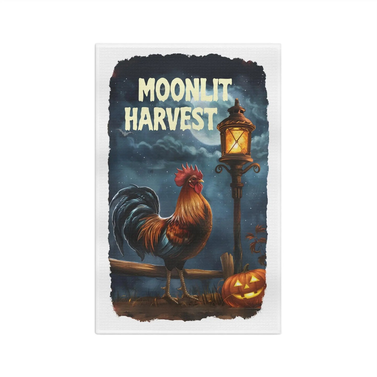 Harvest-Themed Microfiber Tea Towel, Autumn Kitchen Decor, Farmhouse Towel, Halloween Decoration, Gift for Cooks Rainbow Chaos Art Studio