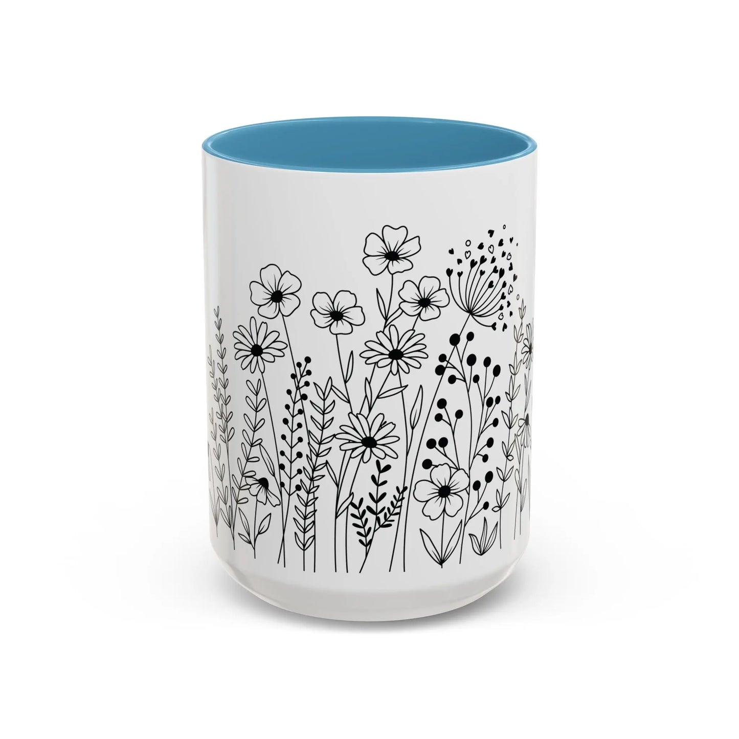 Floral Accent Coffee Mug - Perfect for Tea Lovers, Gift for Her, Home Decor, Mother's Day, Gardening Enthusiasts Printify