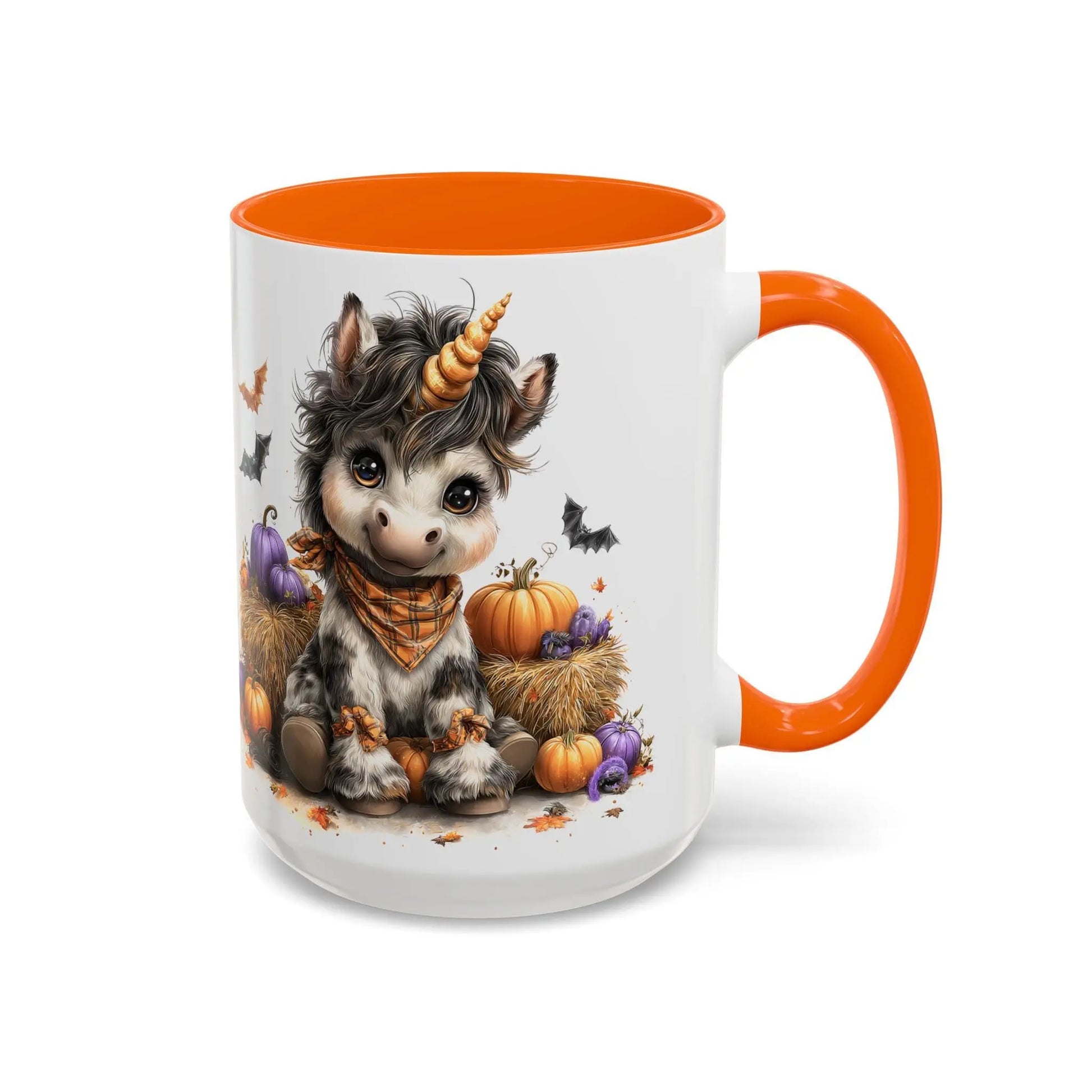Adorable Unicorn Coffee Mug, Cute Halloween Mug, Pumpkin Decor, Gift for Kids, Unicorn Lover, Fall Celebration Mug Rainbow Chaos Art Studio