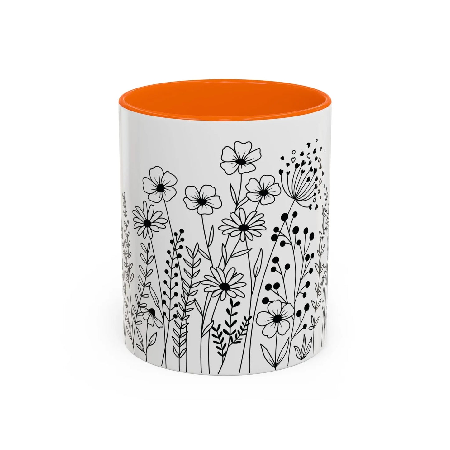 Floral Accent Coffee Mug - Perfect for Tea Lovers, Gift for Her, Home Decor, Mother's Day, Gardening Enthusiasts Printify