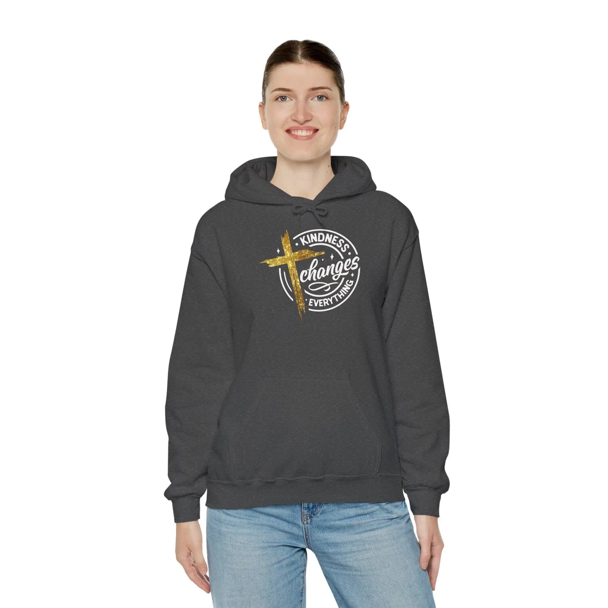 Kindness Changes Everything Hoodie: Inspirational Christian Sweatshirt Rainbow Chaos Art Studio