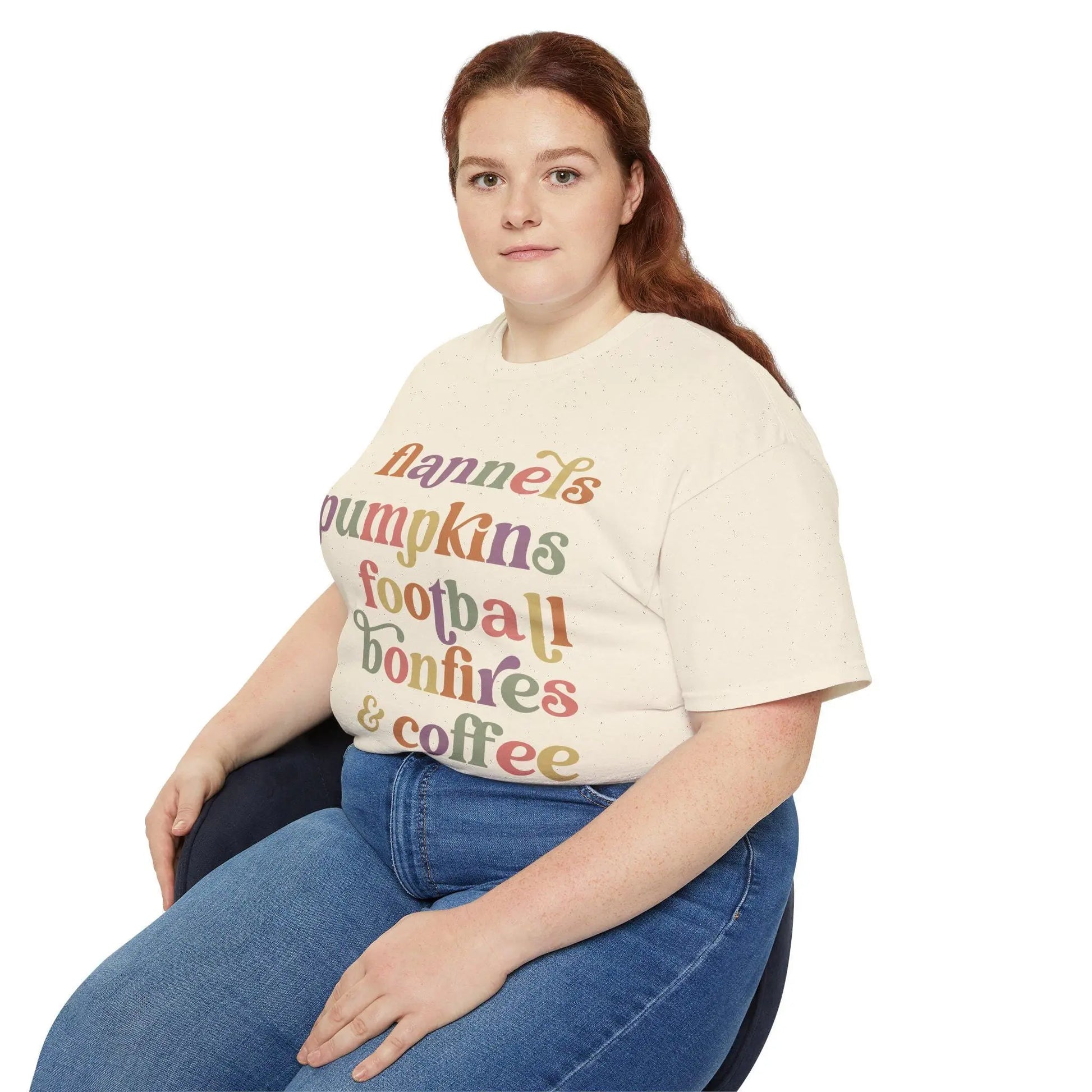 Fall Vibes Graphic Tee: Pumpkins, Football, Bonfires Rainbow Chaos Art Studio