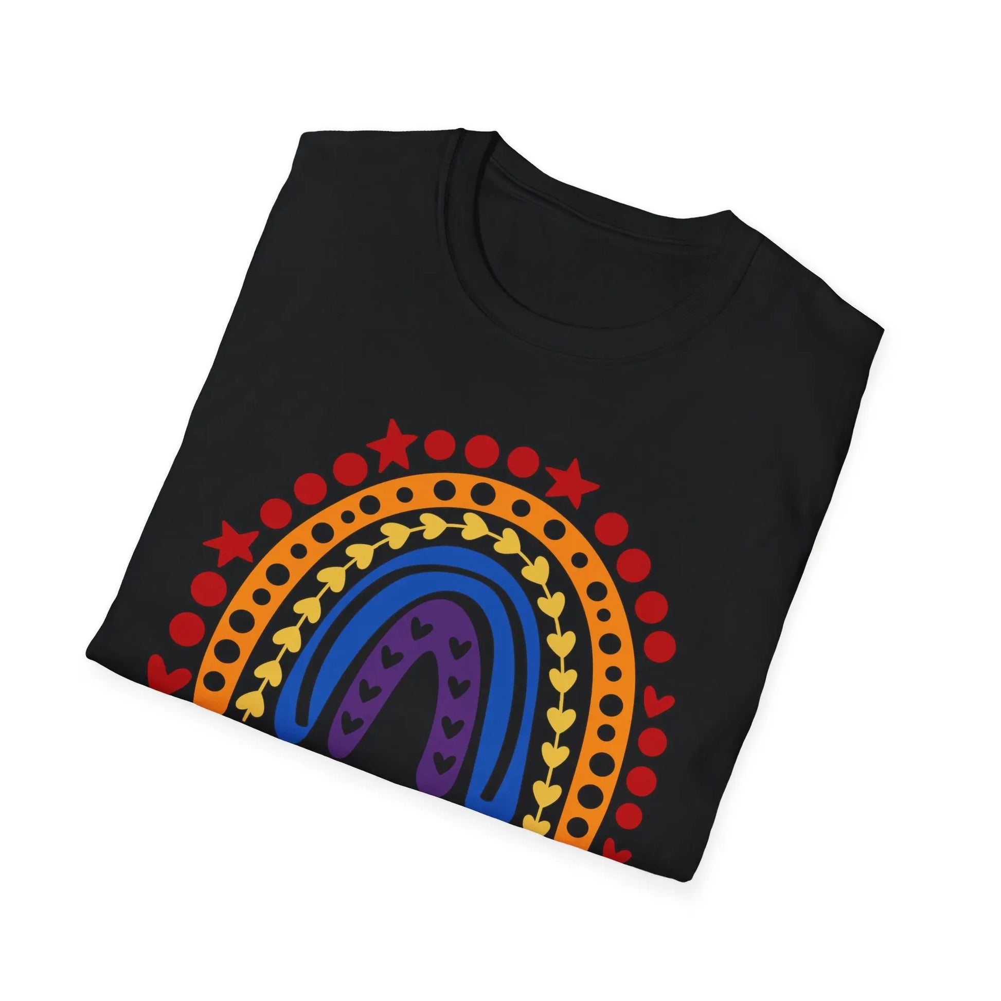 Rainbow Teacher T-Shirt, Gift for Teachers, Back to School, Unisex Tee, Teacher Appreciation Shirt, 100 Days Brighter, School Staff Shirt Printify