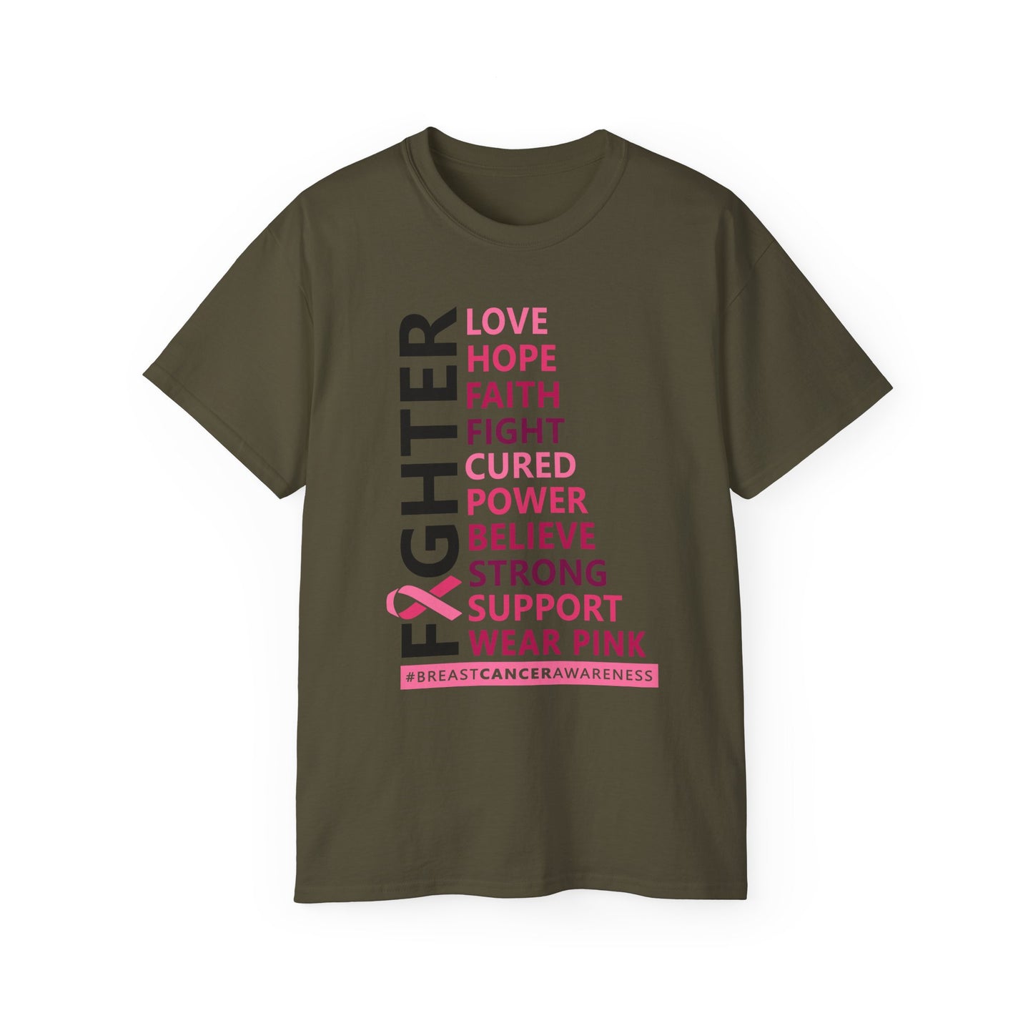 Breast Cancer Awareness Tee, Unisex Cotton T-Shirt for Supporters, Gift for Fighters and Survivors, Wear Pink for a Cause, [...]