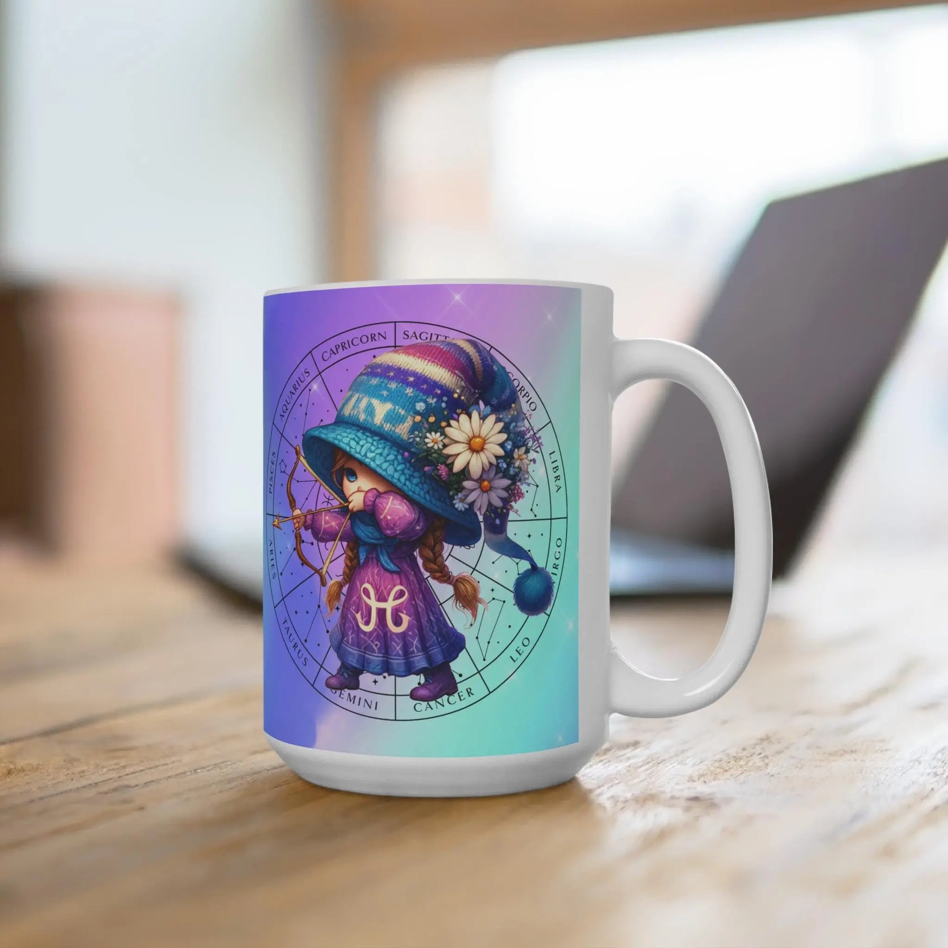 Sagittarius Zodiac Mug: Witchy Astrology Gift for Star Sign Lovers Rainbow Chaos Art Studio