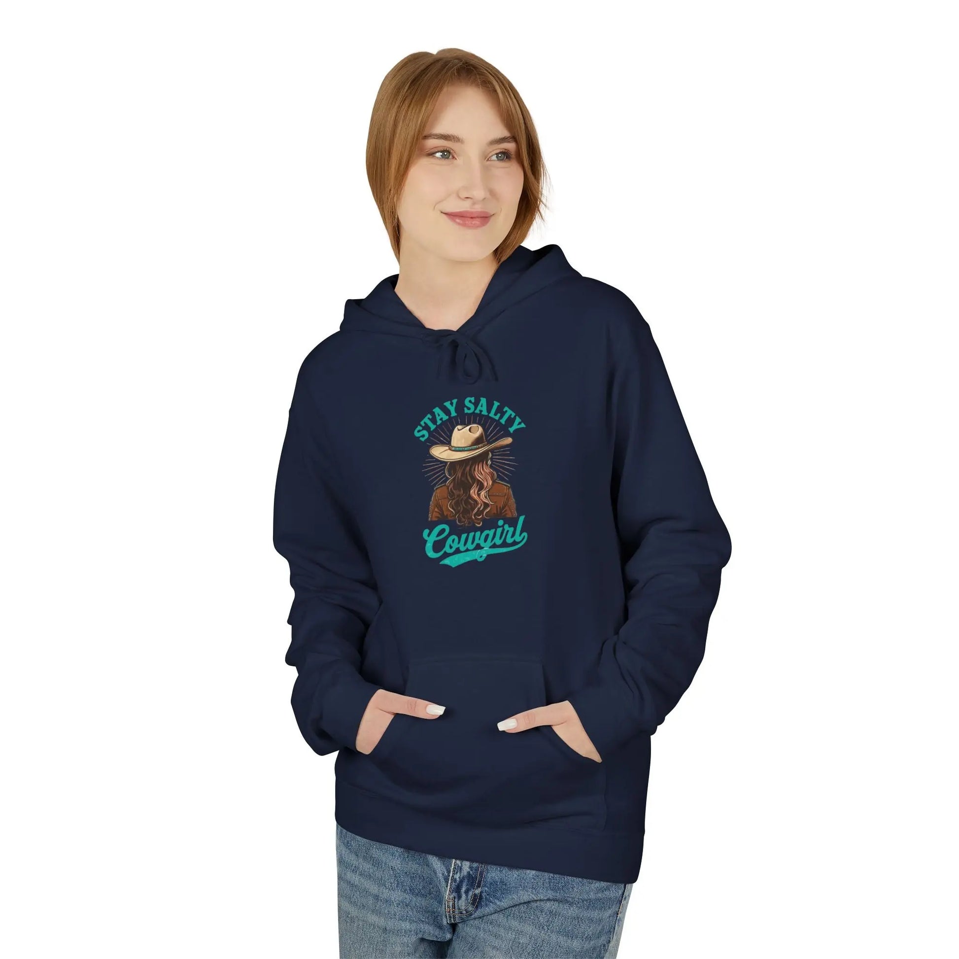 Cowgirl Stay Salty Hoodie, Cozy Fleece Pullover, Western Gift, Country Style Sweatshirt, Unisex Adorable Apparel Printify