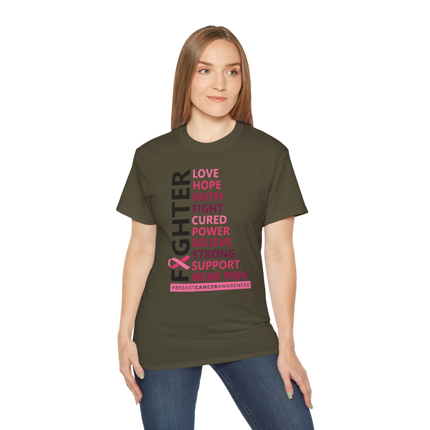 Breast Cancer Awareness Tee, Unisex Cotton T-Shirt for Supporters, Gift for Fighters and Survivors, Wear Pink for a Cause, [...]