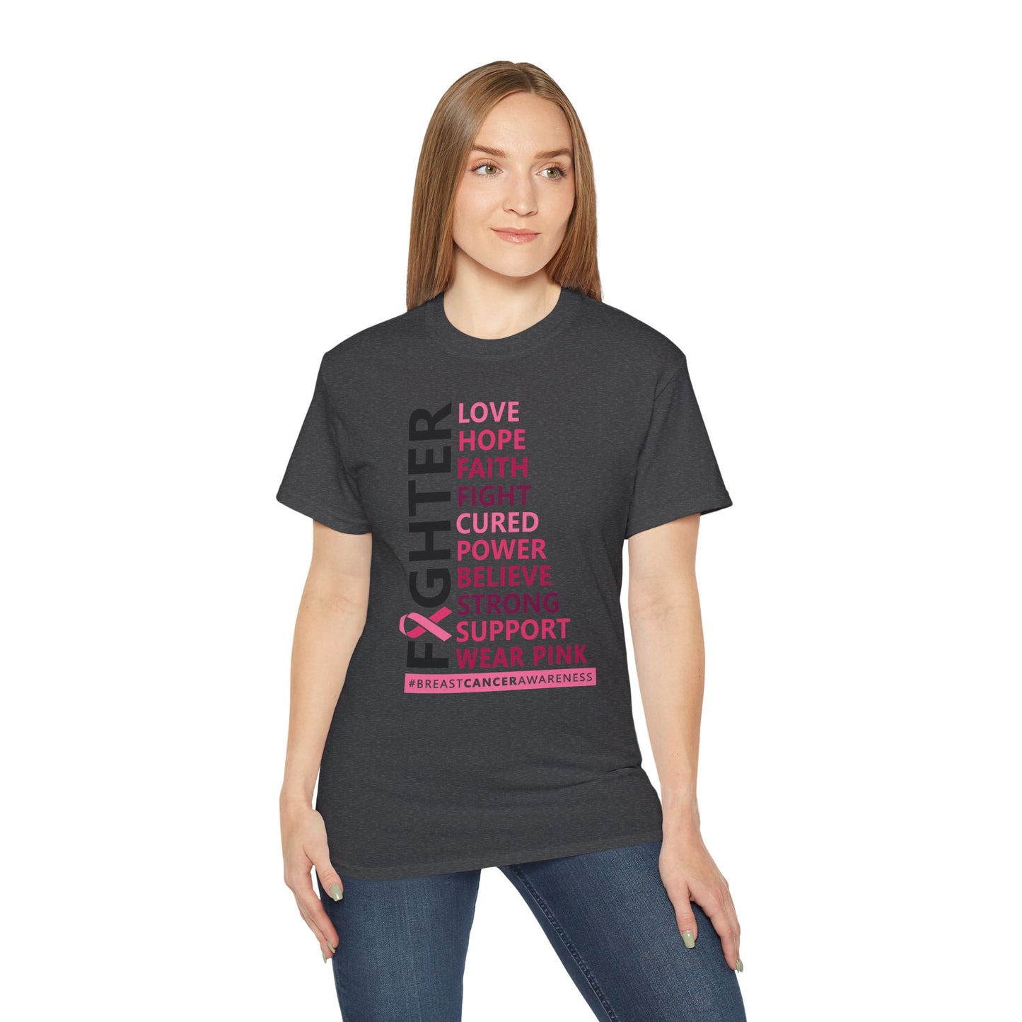 Breast Cancer Awareness Tee, Unisex Cotton T-Shirt for Supporters, Gift for Fighters and Survivors, Wear Pink for a Cause, [...]