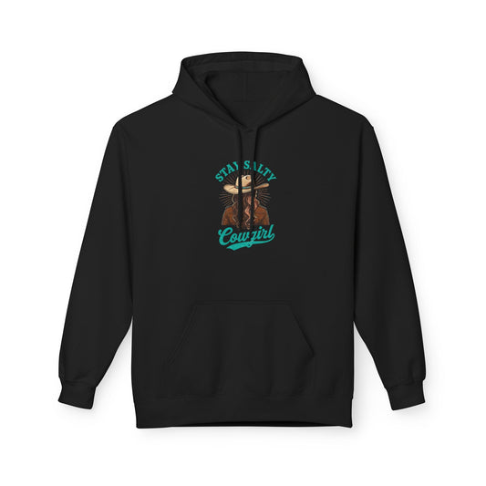 Cowgirl Stay Salty Hoodie, Cozy Fleece Pullover, Western Gift, Country Style Sweatshirt, Unisex Adorable Apparel Printify