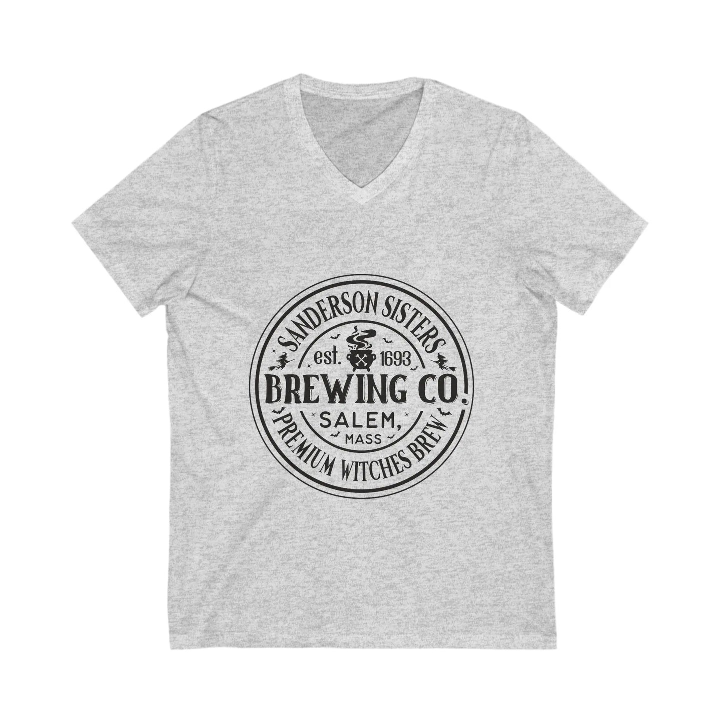 Sanderson Sisters Brewing Co. V-Neck Tee | Fun Halloween Shirt, Witch-Themed Apparel, Gift for Craft Beer Lovers, Unique Party Wear, [...] Printify