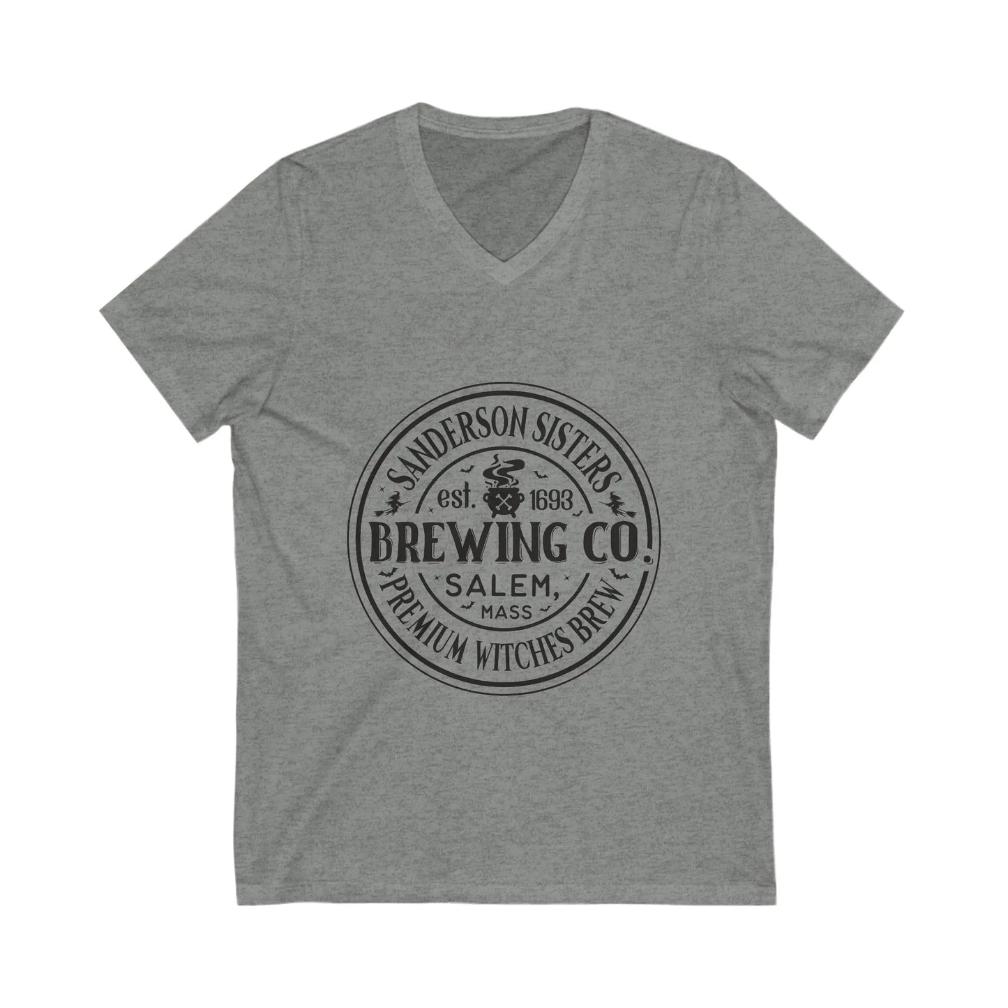 Sanderson Sisters Brewing Co. V-Neck Tee | Fun Halloween Shirt, Witch-Themed Apparel, Gift for Craft Beer Lovers, Unique Party Wear, [...] Printify