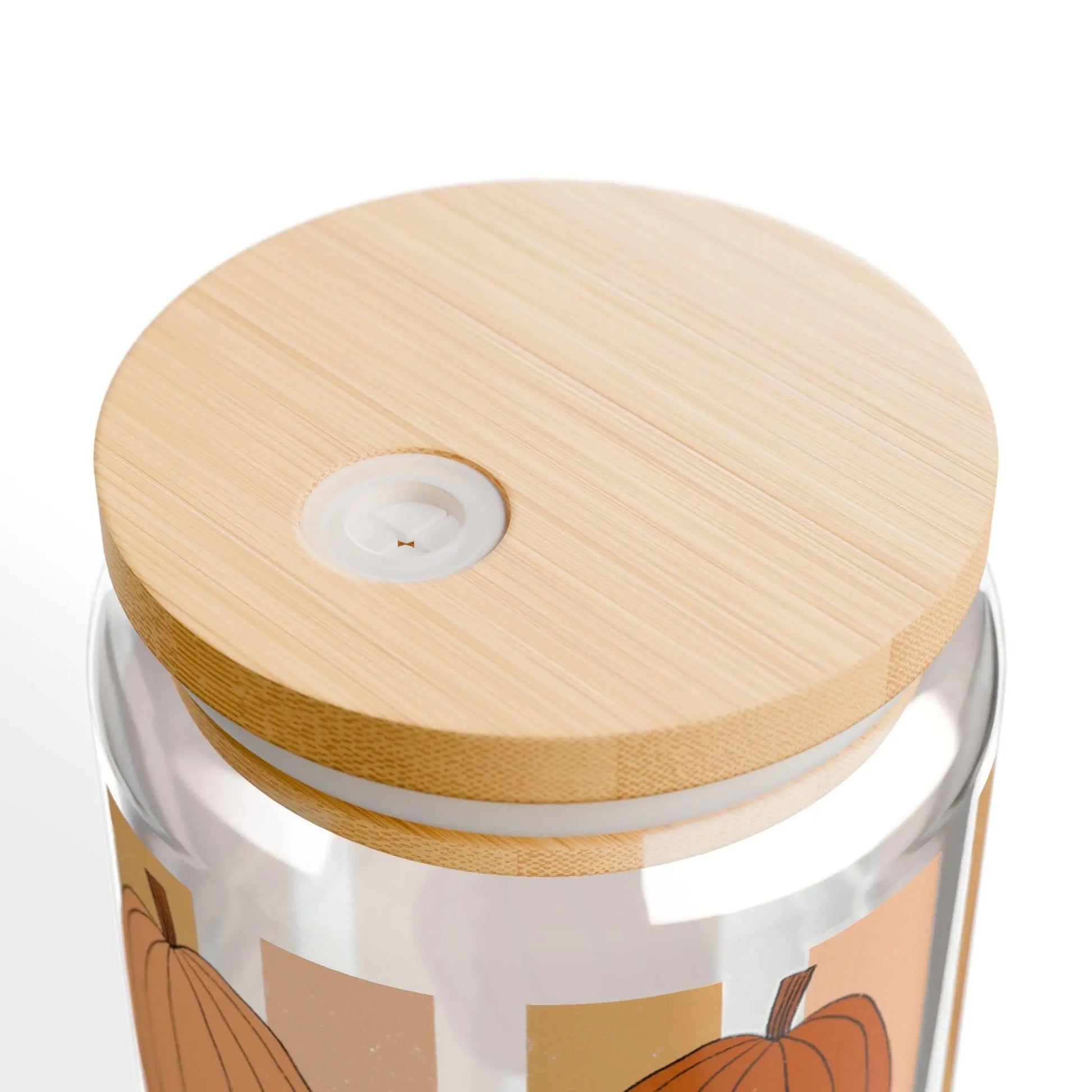Pumpkin Spice Sipper Glass: 16oz Fall Beverage Container with Straw Rainbow Chaos Art Studio