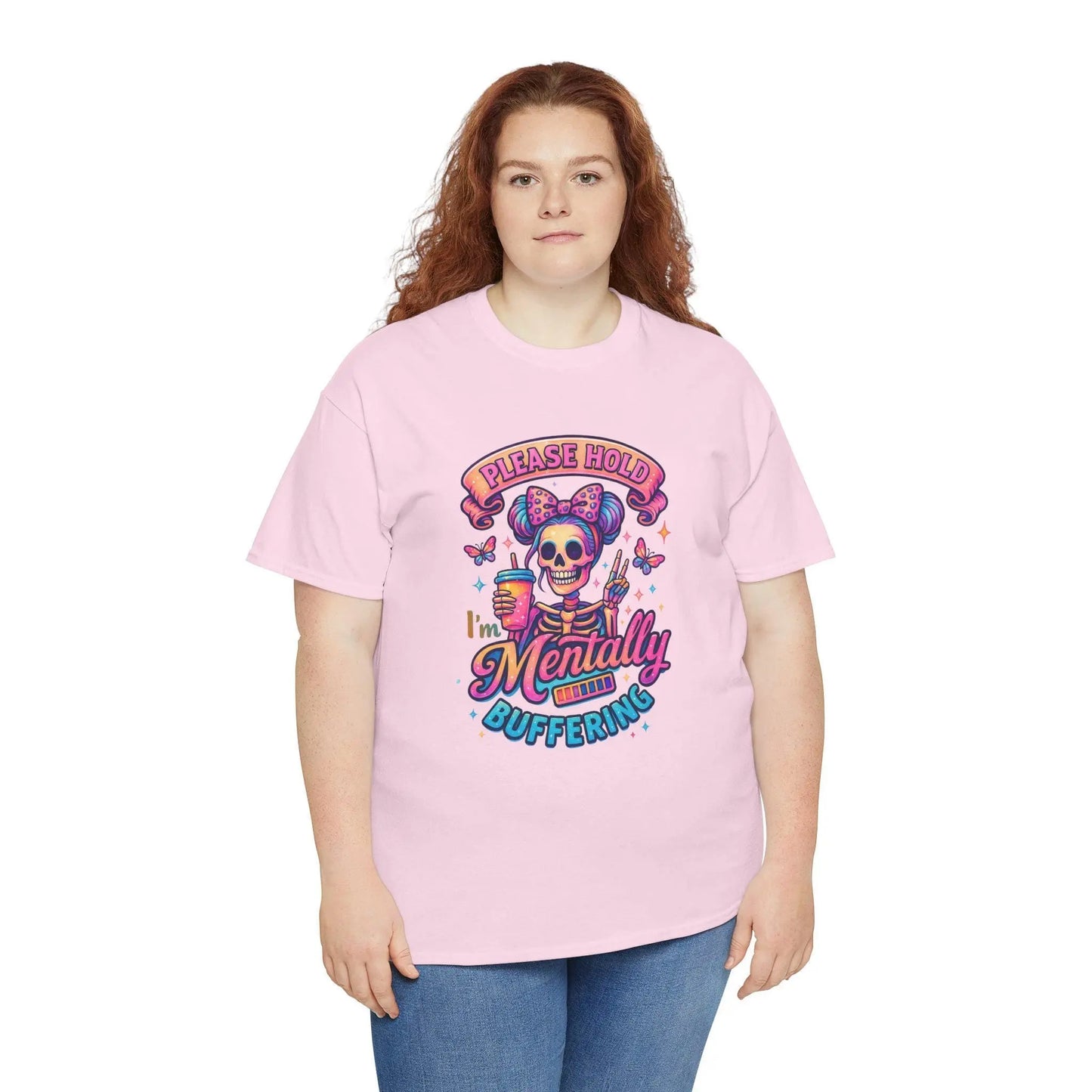 Mentally Loading Graphic Tee: Quirky Unisex Comfort T-Shirt Rainbow Chaos Art Studio