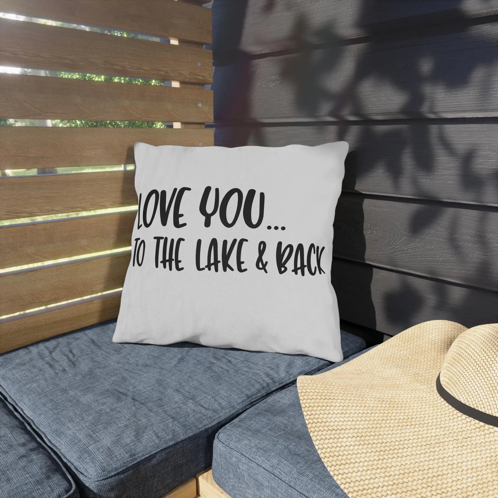 Lake Life Outdoor Pillow: Water & UV Resistant Patio Cushion Rainbow Chaos Art Studio