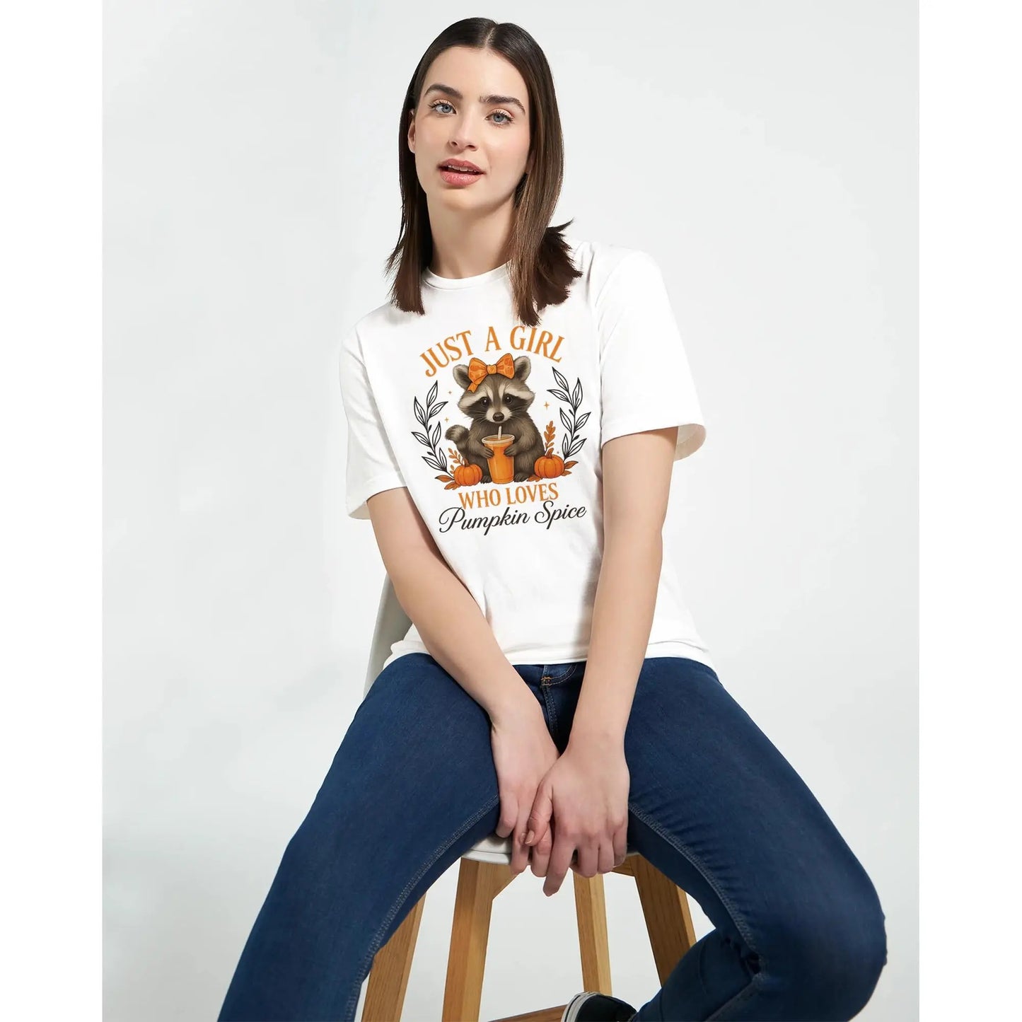 Fall-Themed T-Shirt: Cozy Autumn Apparel - Women's Ring Spun Cotton Rainbow Chaos Art Studio